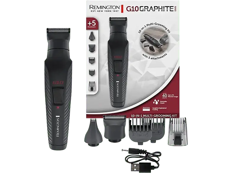 Remington PG2100 G10 Graphite Series Multigrooming-Set, Schwarz, Akkubetrieb