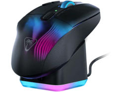 TURTLE beach Kone XP Air Gaming Maus mit Ladestation, 4D-Rad, Bluetooth/2.4GHz/USB, AIMO RGB, Titan-Schalter, Schwarz