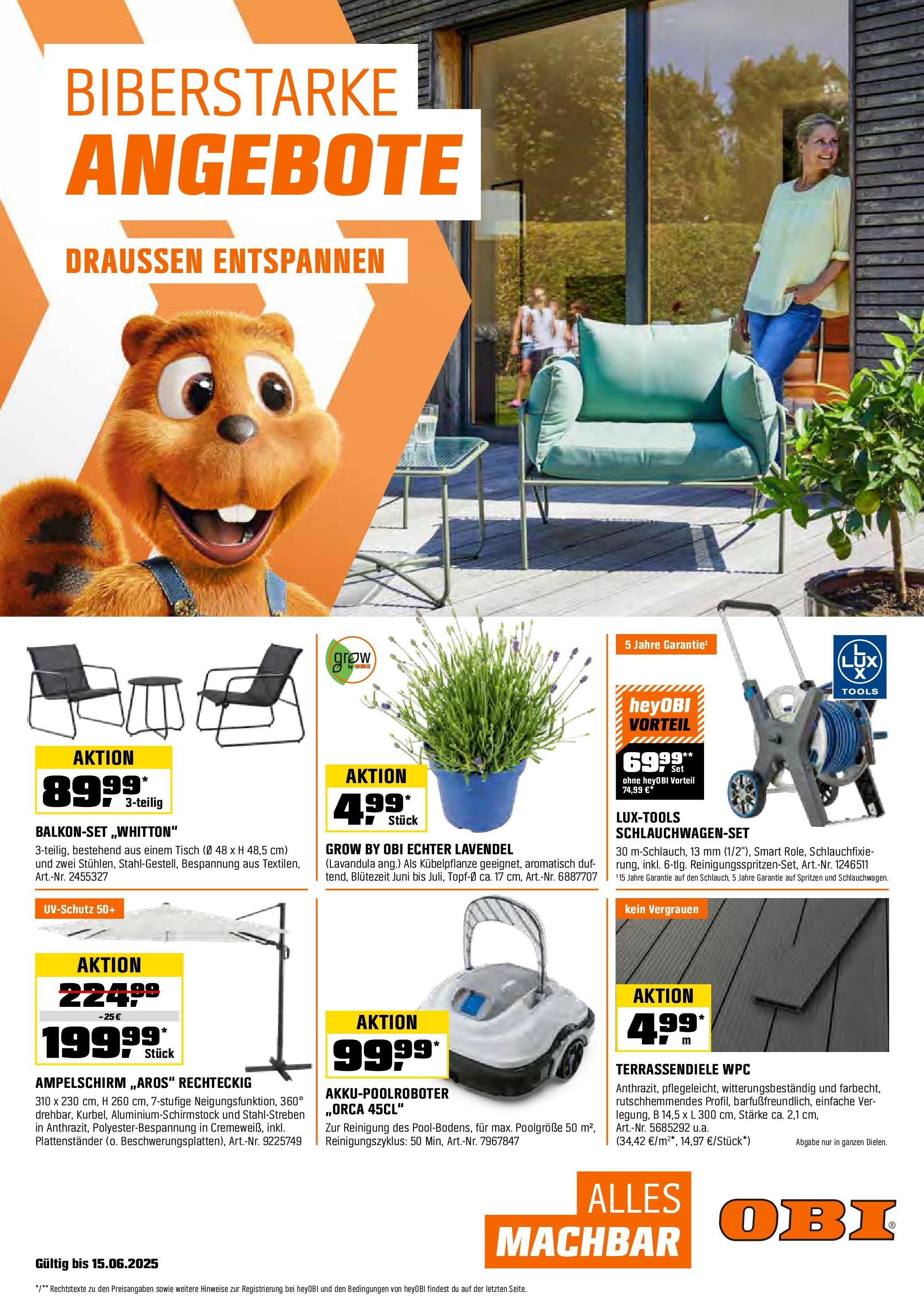 Obi - Biberstarke Angebote (ab 31.05.2025) zum Blättern | Seite: 1 | Produkte: Tisch, Lavendel