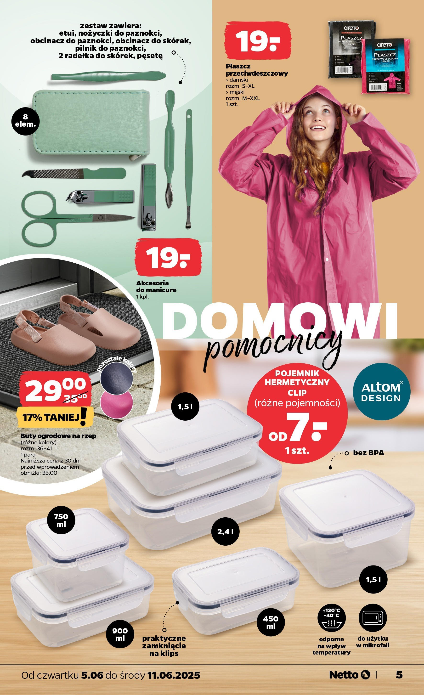 Netto gazetka - Spożywcza od 05.06.2025 - Aktualne promocje | Strona: 25 | Produkty: Płaszcz, Buty