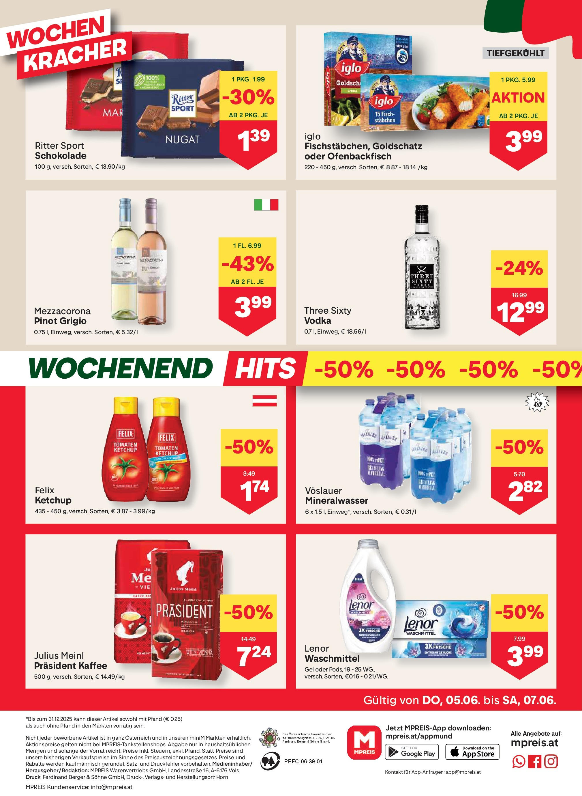 MPREIS Oberdrauburg von 05.06.2025 - Aktuelle Angebote | Seite: 12 | Produkte: Ketchup, Schokolade, Fisch, Waschmittel