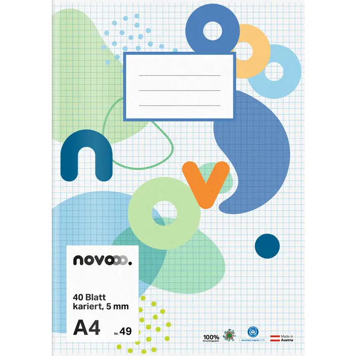 NOVOOO Heft A4 40 Blatt kariert 5 mm Nr. 49