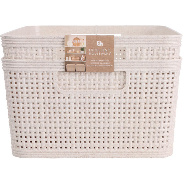 Körbchen 2er-Set 24,5 x 19 x 10 cm beige