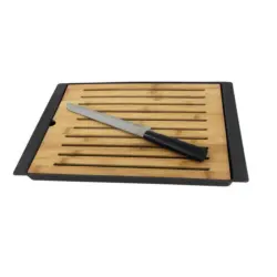 Schneidbrett mit Messer braun/schwarz