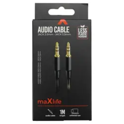 MAXLIFE Audio Kabel Jack 3.5 mm 1m schwarz