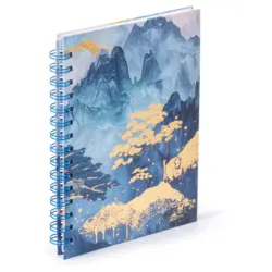 Notizbuch A5 Mountains kariert gold