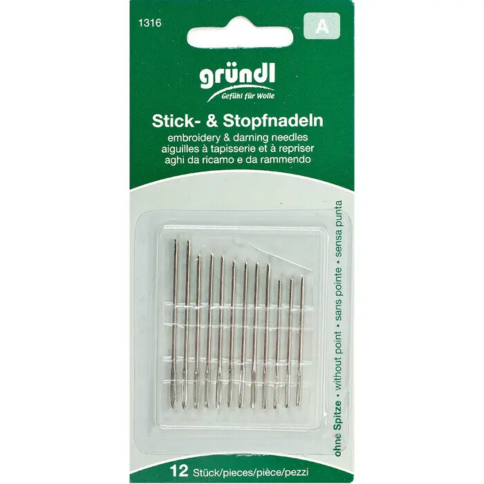 GRÜNDL Stick- und Stopfnadeln stumpf 12 Stück