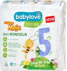 babylove nature Windeln Die Biene Maja Gr. 5 Junior (10-16 kg)