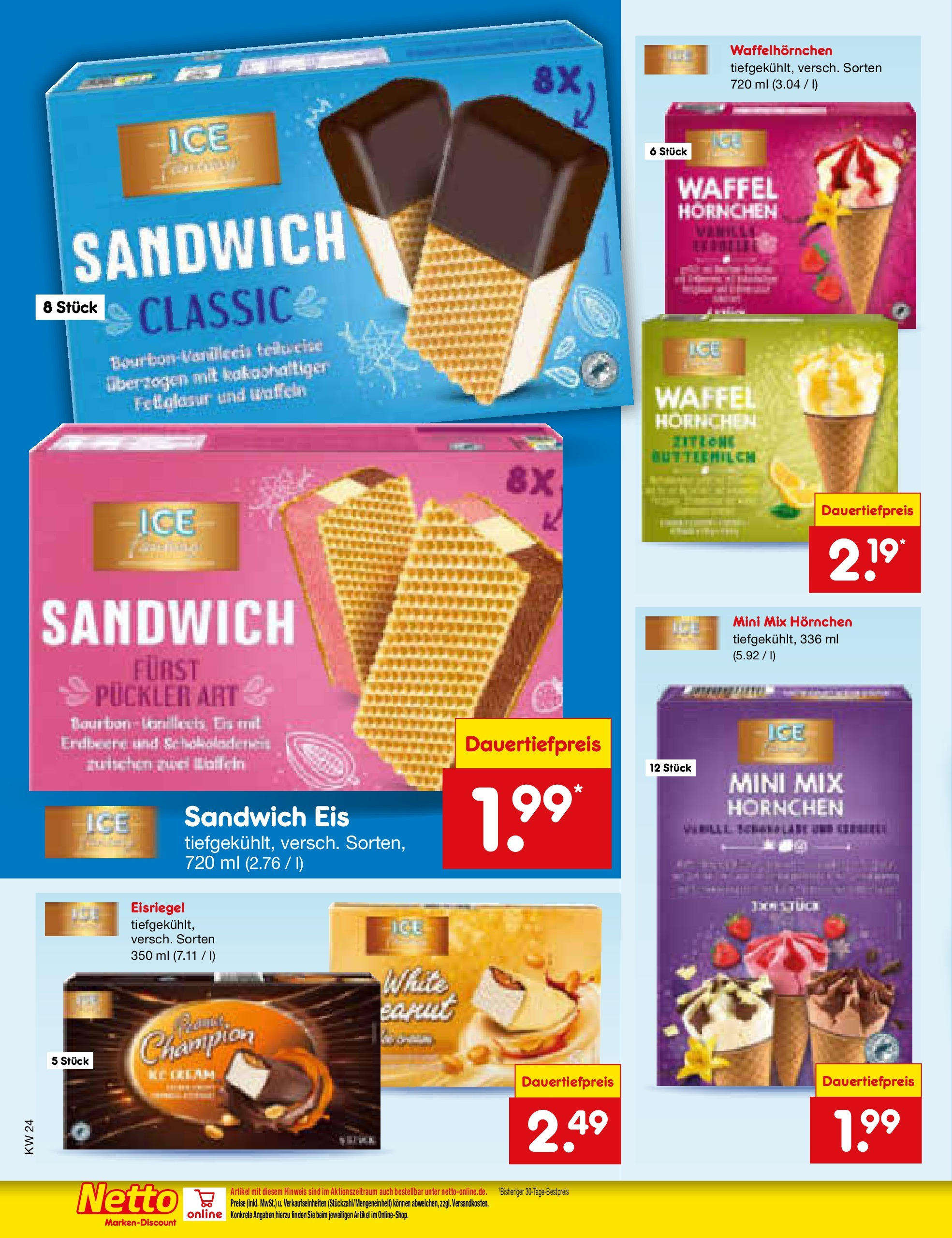 Netto Marken-Discount prospekt Berlin-Spandau (ab 10.06.2025) » Angebote | Seite: 12 | Produkte: Buttermilch, Waffeln, Bourbon, Eis Netto Marken-Discount prospekt Berlin-Spandau (ab 10.06.2025) » Angebote | Seite: 12 | Produkte: Buttermilch, Waffeln, Bourbon, Eis
