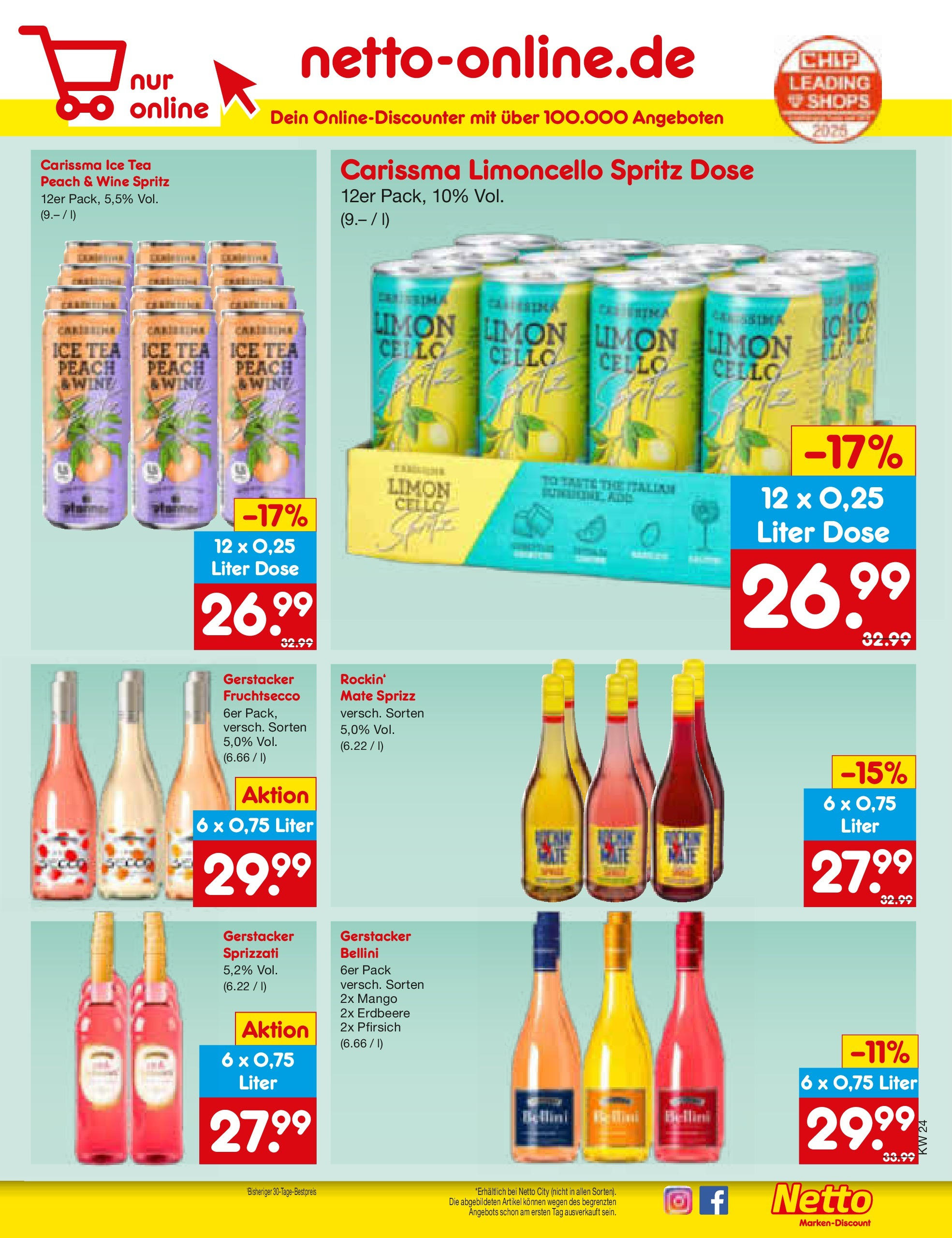 Netto Marken-Discount prospekt Berlin-Spandau (ab 10.06.2025) » Angebote | Seite: 29 | Produkte: Fruchtsecco, Mango, Pfirsich, Limoncello Netto Marken-Discount prospekt Berlin-Spandau (ab 10.06.2025) » Angebote | Seite: 29 | Produkte: Fruchtsecco, Mango, Pfirsich, Limoncello