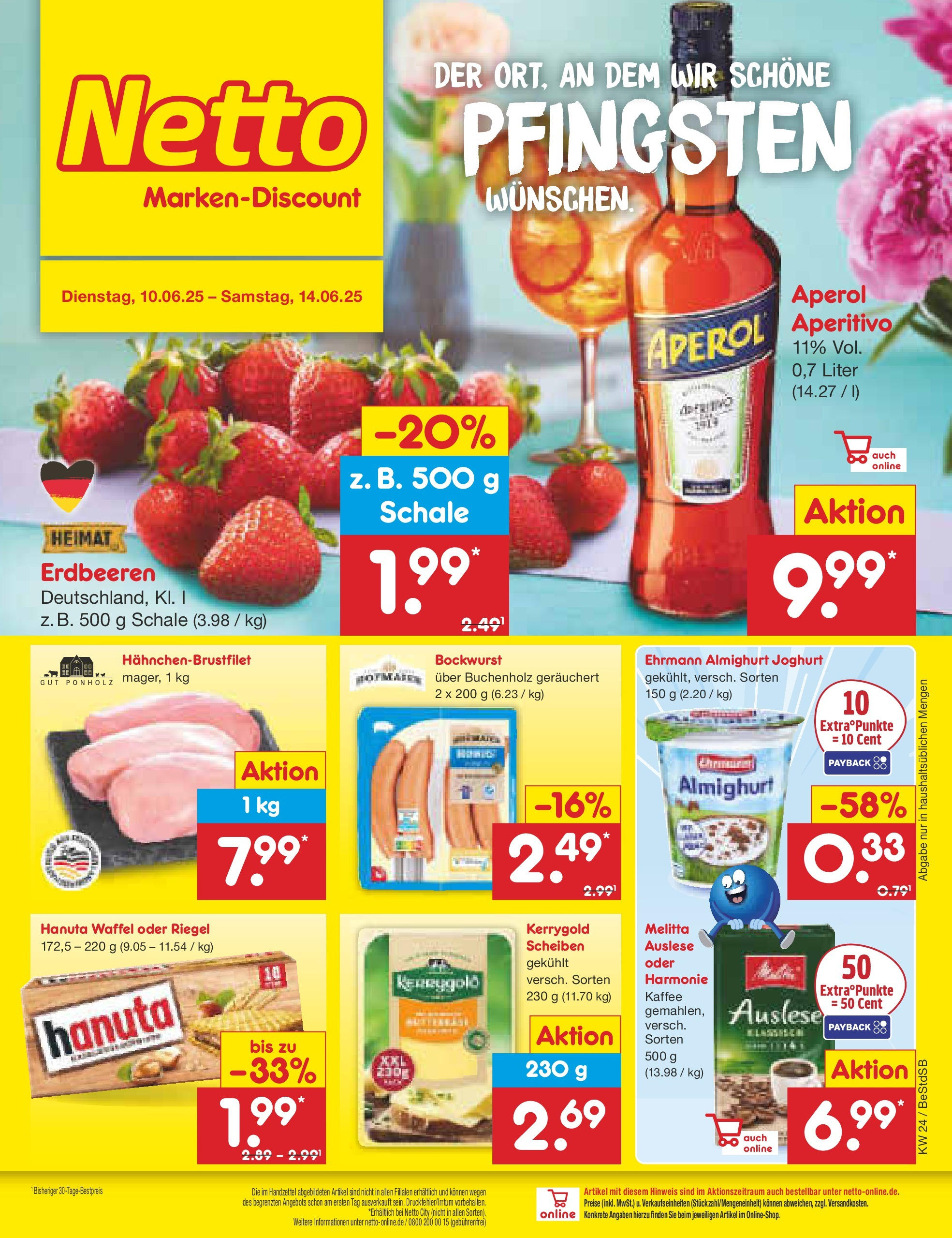 Netto Marken-Discount prospekt Berlin-Spandau (ab 10.06.2025) » Angebote | Seite: 1 | Produkte: Bockwurst, Melitta, Joghurt, Kaffee Netto Marken-Discount prospekt Berlin-Spandau (ab 10.06.2025) » Angebote | Seite: 1 | Produkte: Bockwurst, Melitta, Joghurt, Kaffee