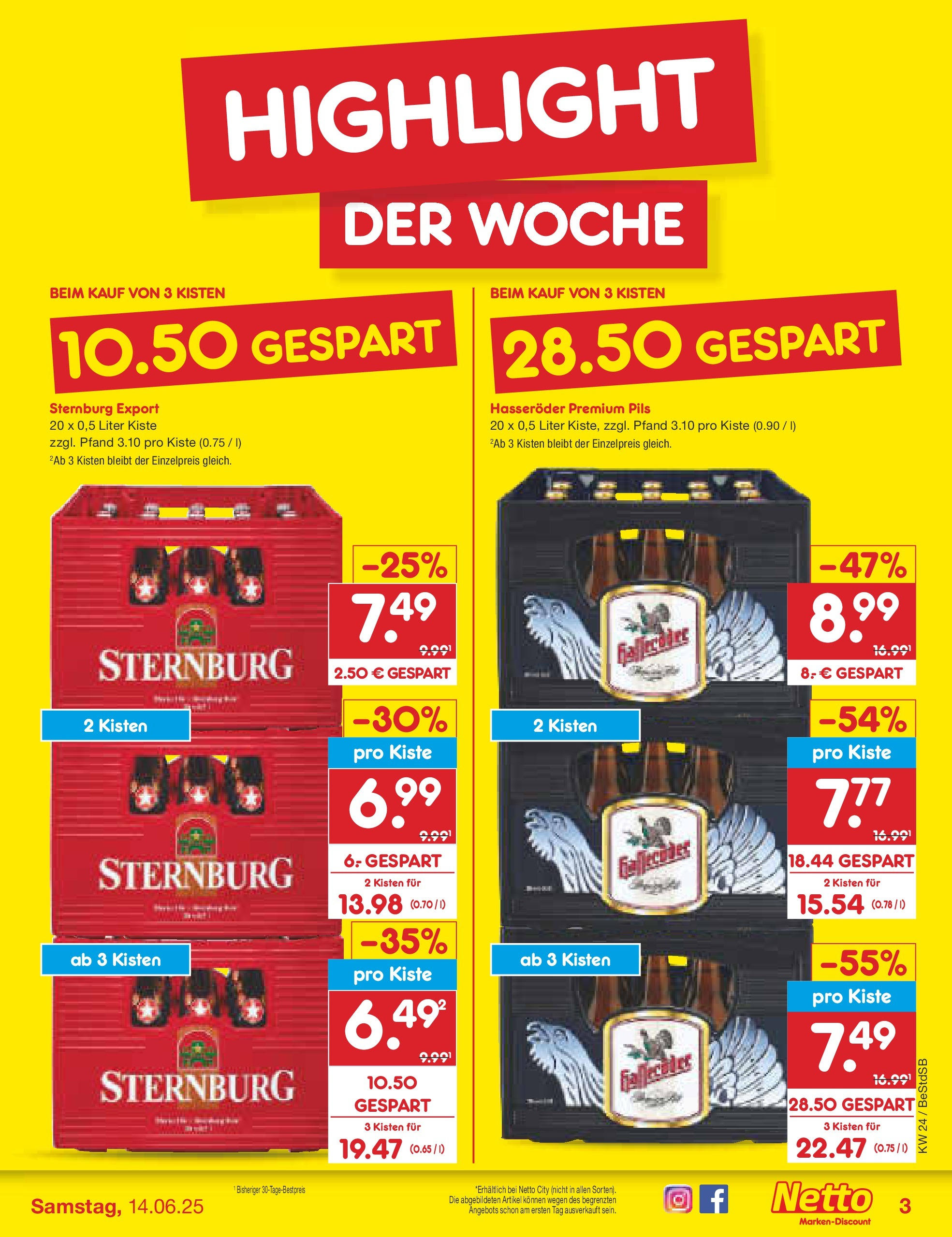 Netto Marken-Discount prospekt Berlin-Spandau (ab 10.06.2025) » Angebote | Seite: 3 | Produkte: Pils, Hasseröder Netto Marken-Discount prospekt Berlin-Spandau (ab 10.06.2025) » Angebote | Seite: 3 | Produkte: Pils, Hasseröder