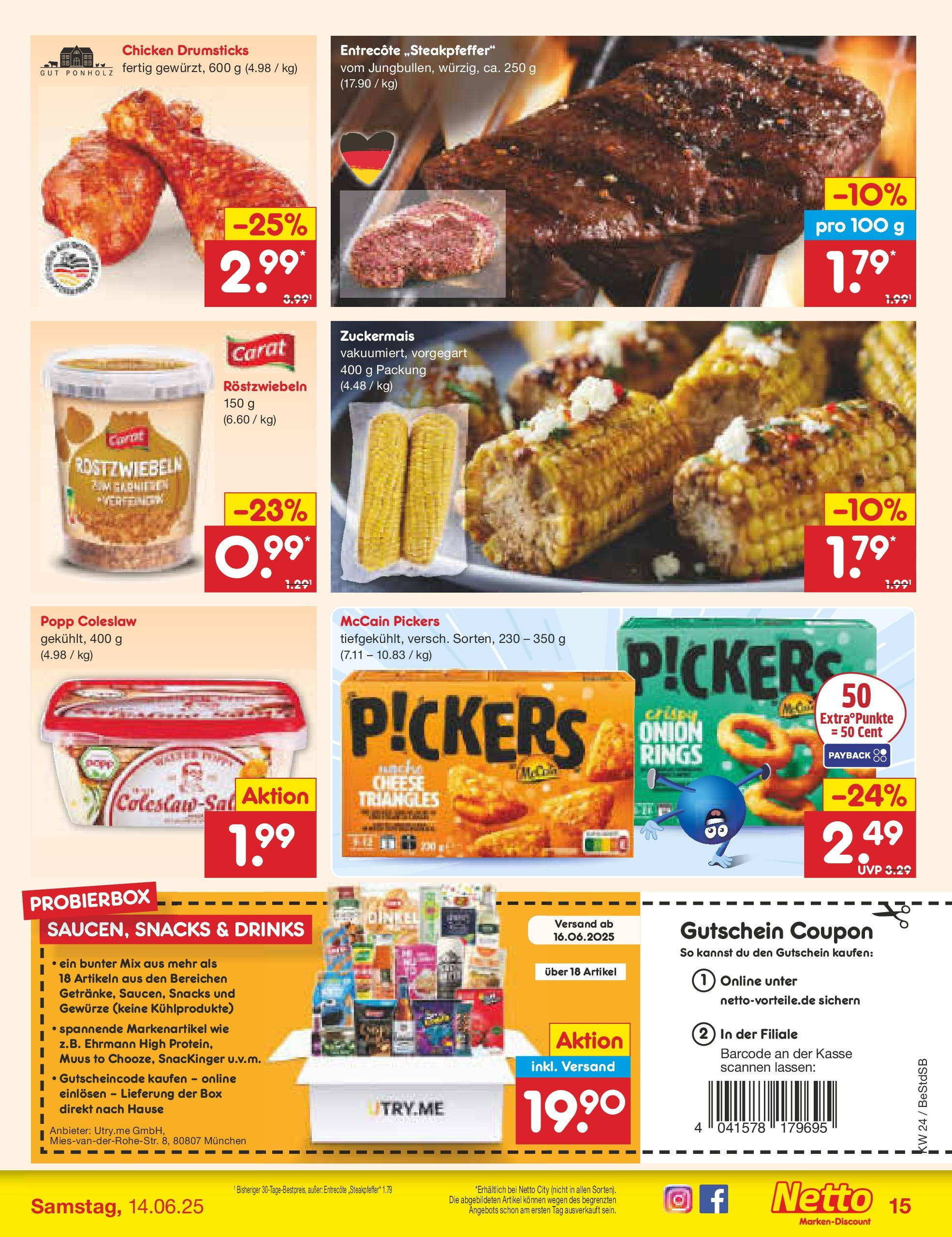 Netto Marken-Discount prospekt Berlin-Spandau (ab 10.06.2025) » Angebote | Seite: 19 | Produkte: Box, Entrecote, McCain, Gewürze Netto Marken-Discount prospekt Berlin-Spandau (ab 10.06.2025) » Angebote | Seite: 19 | Produkte: Box, Entrecote, McCain, Gewürze