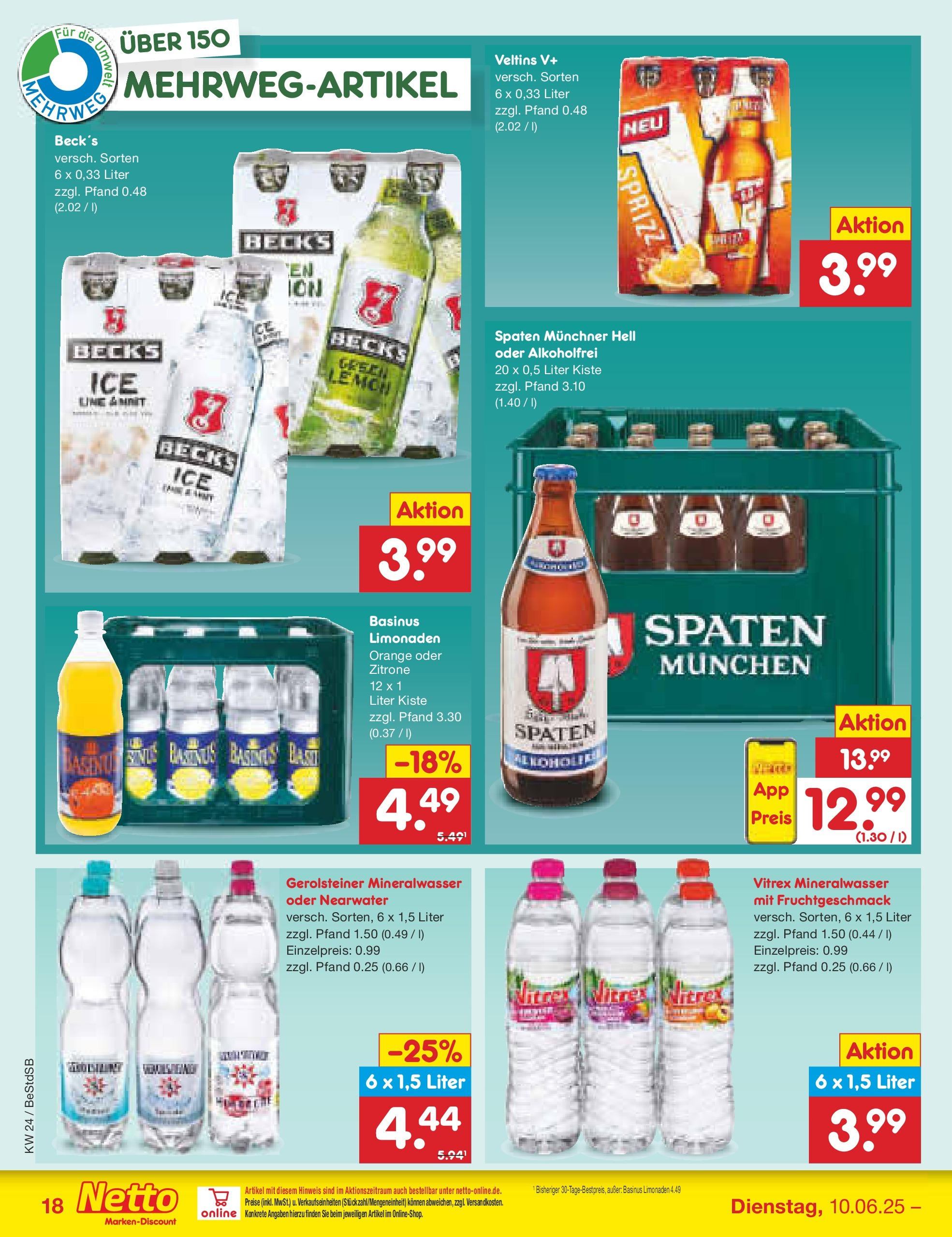 Netto Marken-Discount prospekt Berlin-Spandau (ab 10.06.2025) » Angebote | Seite: 26 | Produkte: Mineralwasser, Zitrone, Veltins, Gerolsteiner Netto Marken-Discount prospekt Berlin-Spandau (ab 10.06.2025) » Angebote | Seite: 26 | Produkte: Mineralwasser, Zitrone, Veltins, Gerolsteiner
