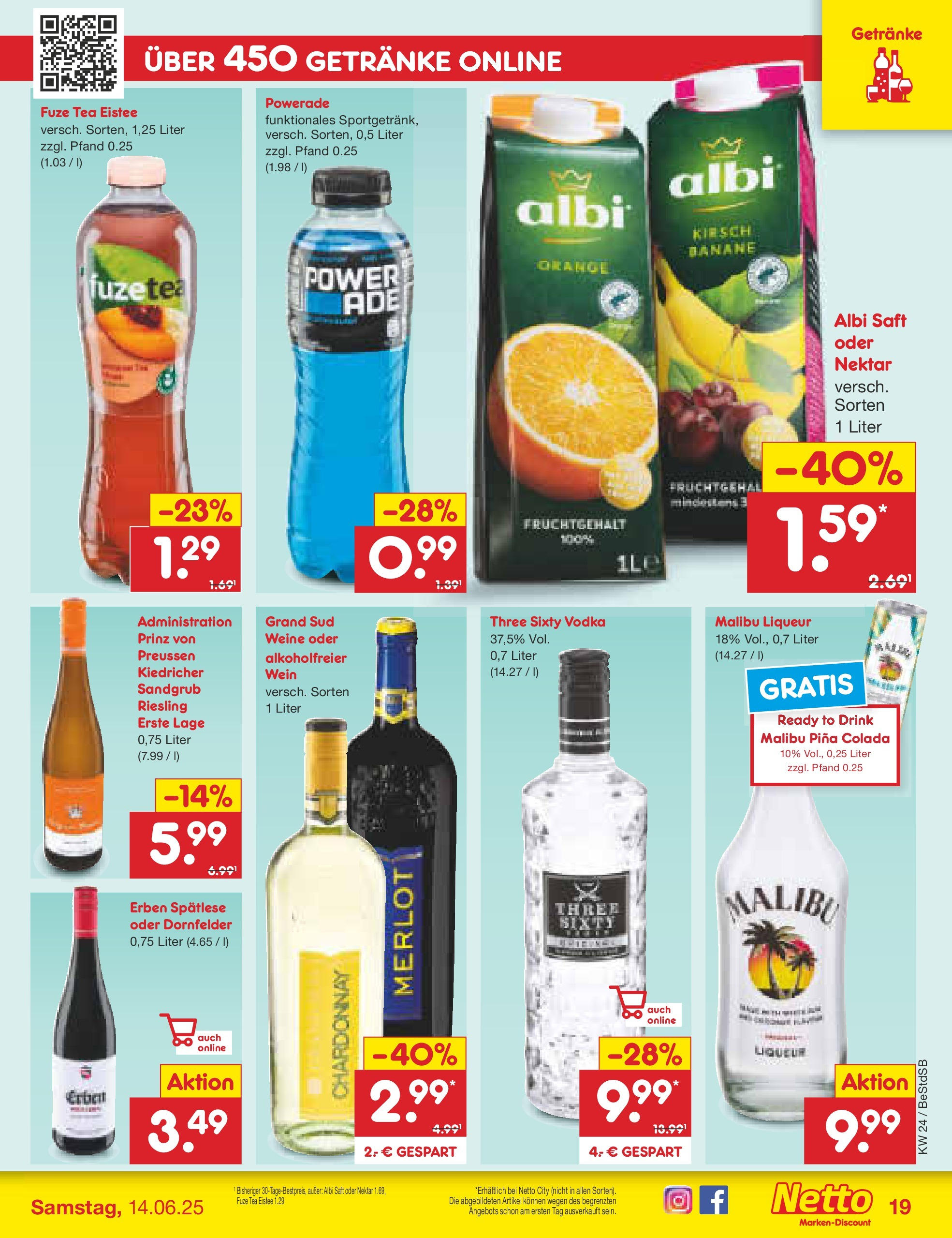 Netto Marken-Discount prospekt Berlin-Spandau (ab 10.06.2025) » Angebote | Seite: 27 | Produkte: Fuze tea, Powerade, Grand sud, Saft Netto Marken-Discount prospekt Berlin-Spandau (ab 10.06.2025) » Angebote | Seite: 27 | Produkte: Fuze tea, Powerade, Grand sud, Saft