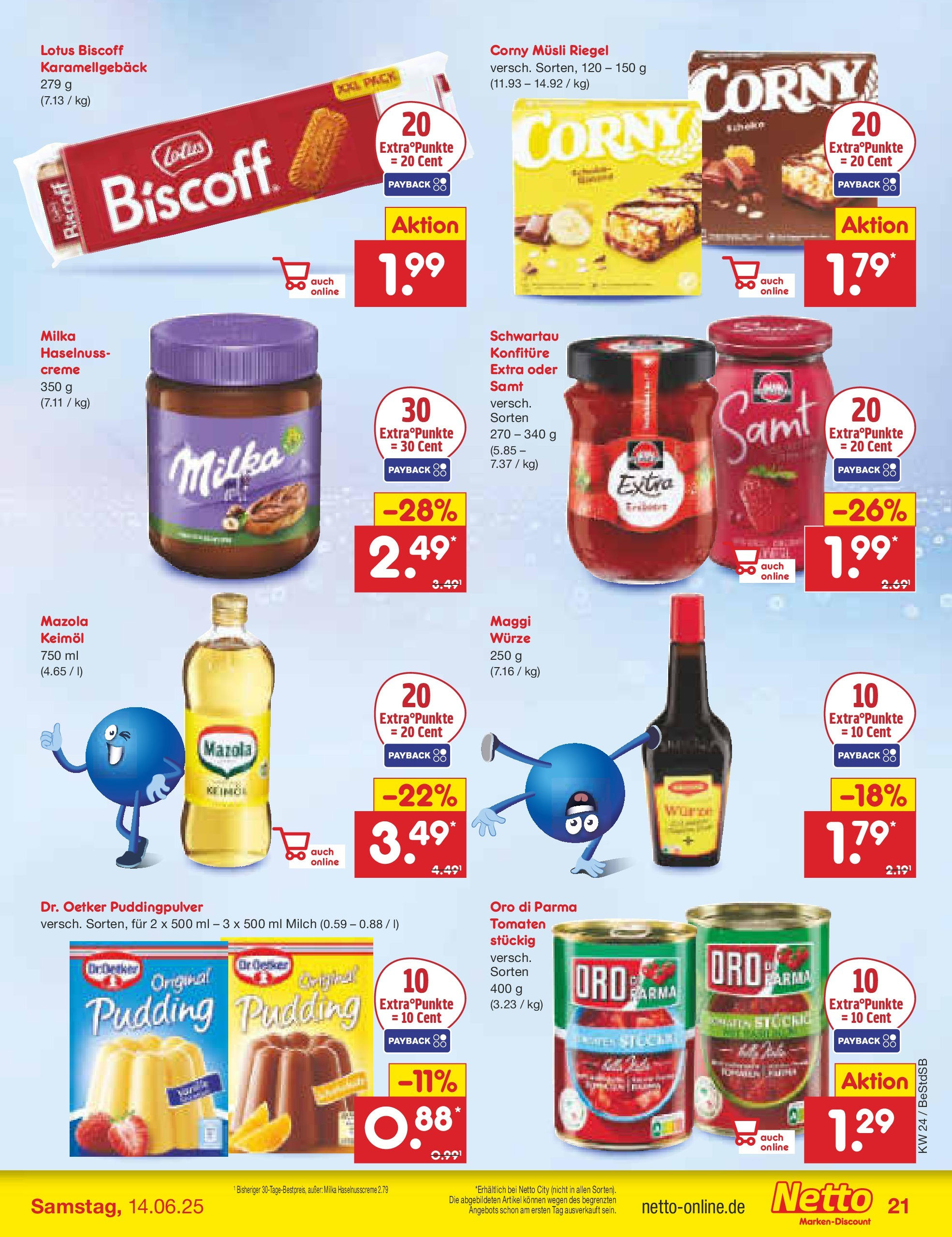 Netto Marken-Discount prospekt Berlin-Spandau (ab 10.06.2025) » Angebote | Seite: 33 | Produkte: Musli, Milch, Milka, Oro di parma Netto Marken-Discount prospekt Berlin-Spandau (ab 10.06.2025) » Angebote | Seite: 33 | Produkte: Musli, Milch, Milka, Oro di parma
