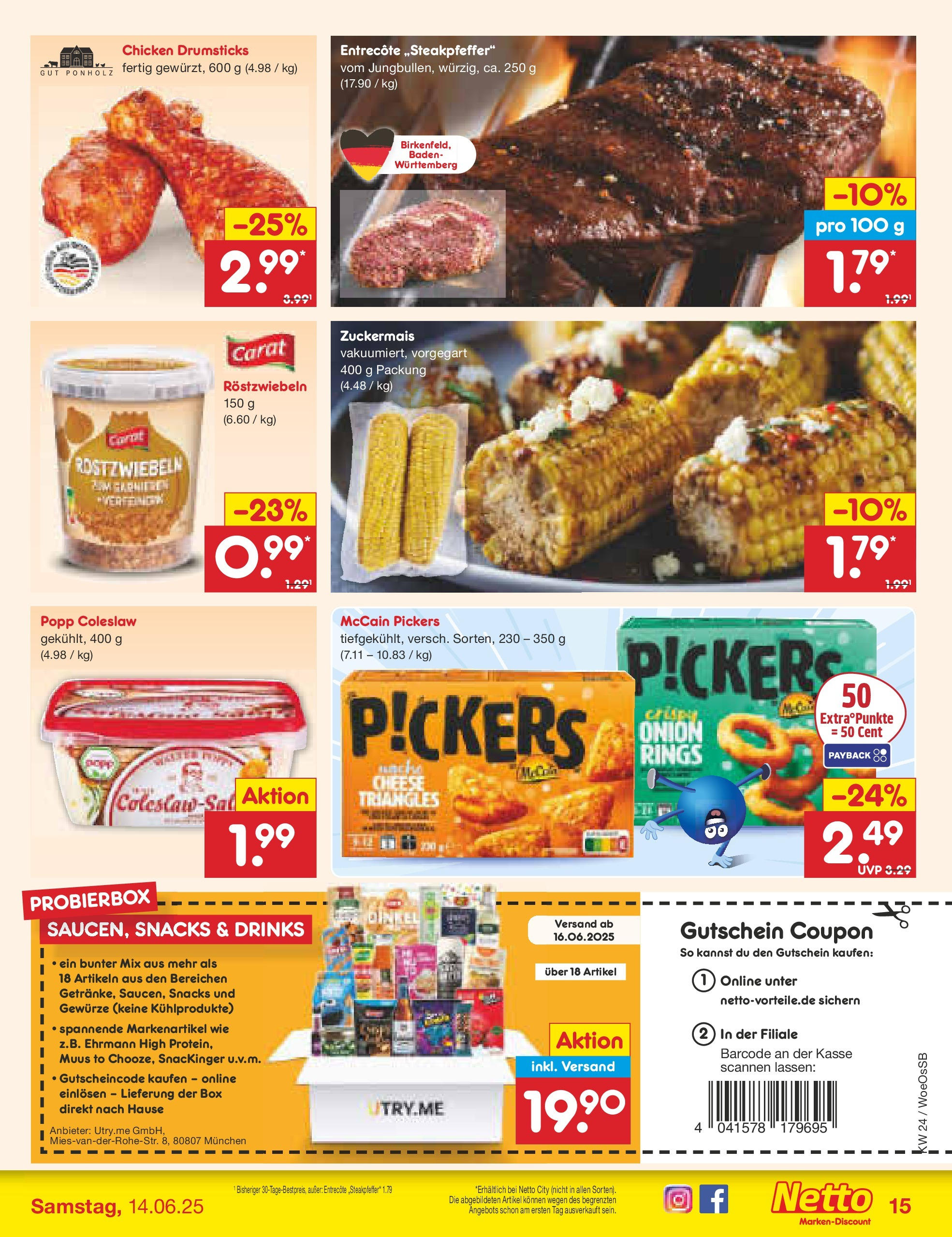 Netto Marken-Discount prospekt Gemmingen (ab 10.06.2025) » Angebote | Seite: 19 | Produkte: Entrecote, McCain, Gewürze, Steak Netto Marken-Discount prospekt Gemmingen (ab 10.06.2025) » Angebote | Seite: 19 | Produkte: Entrecote, McCain, Gewürze, Steak