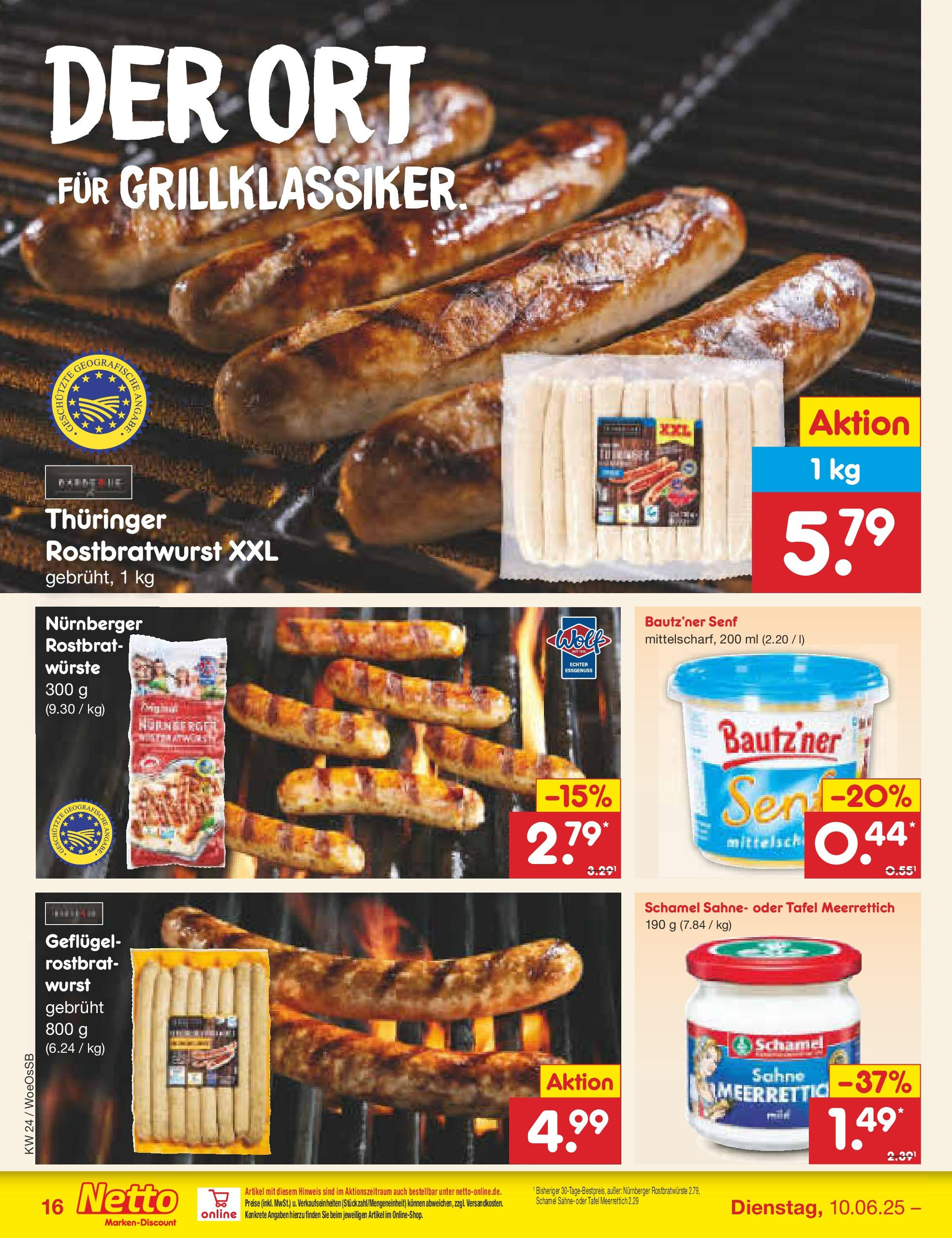 Netto Marken-Discount prospekt Gemmingen (ab 10.06.2025) » Angebote | Seite: 20 | Produkte: Wurst, Sahne Netto Marken-Discount prospekt Gemmingen (ab 10.06.2025) » Angebote | Seite: 20 | Produkte: Wurst, Sahne