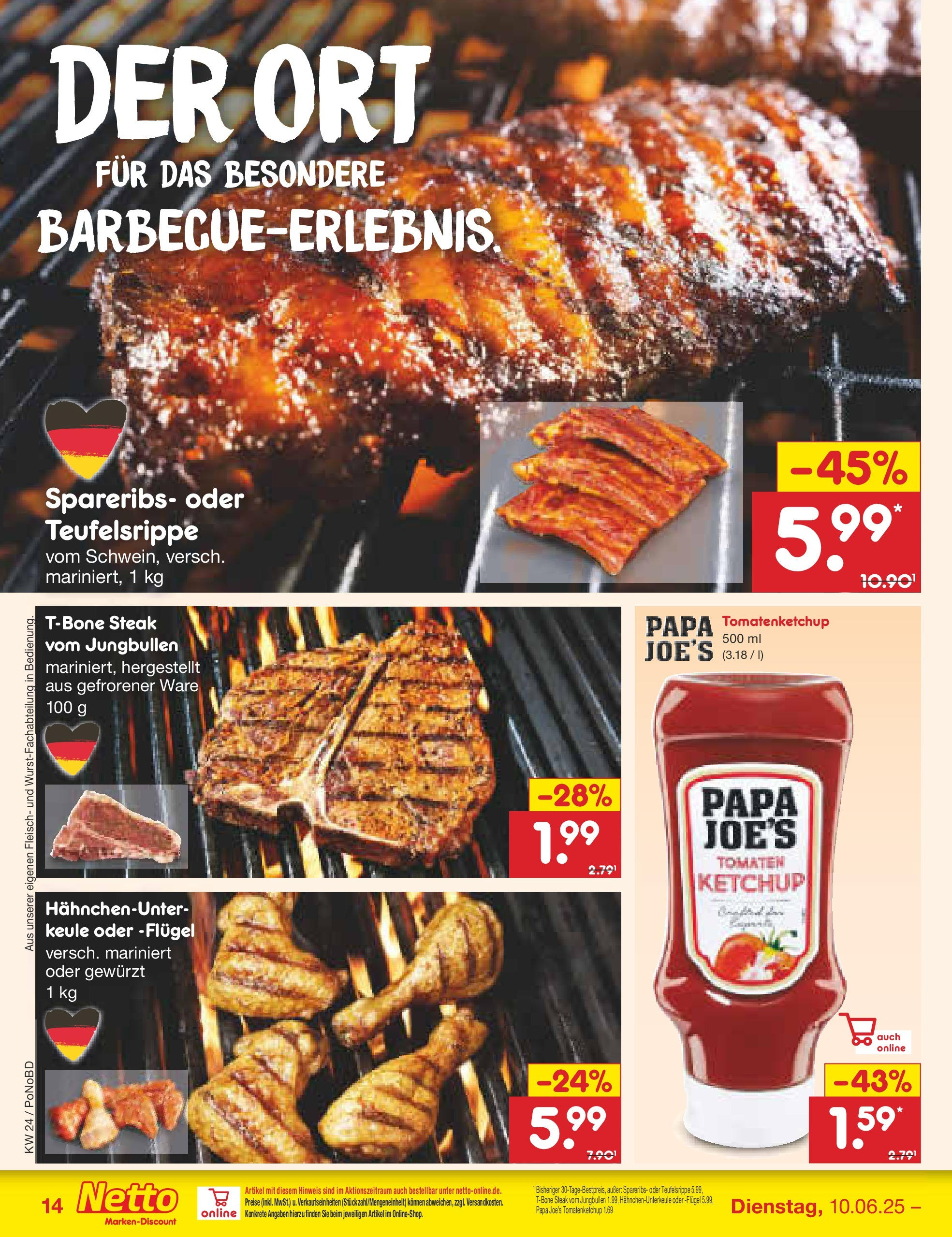 Netto Marken-Discount prospekt Selb (ab 10.06.2025) » Angebote | Seite: 18 | Produkte: Tomaten, Steak, Ketchup, Fleisch Netto Marken-Discount prospekt Selb (ab 10.06.2025) » Angebote | Seite: 18 | Produkte: Tomaten, Steak, Ketchup, Fleisch