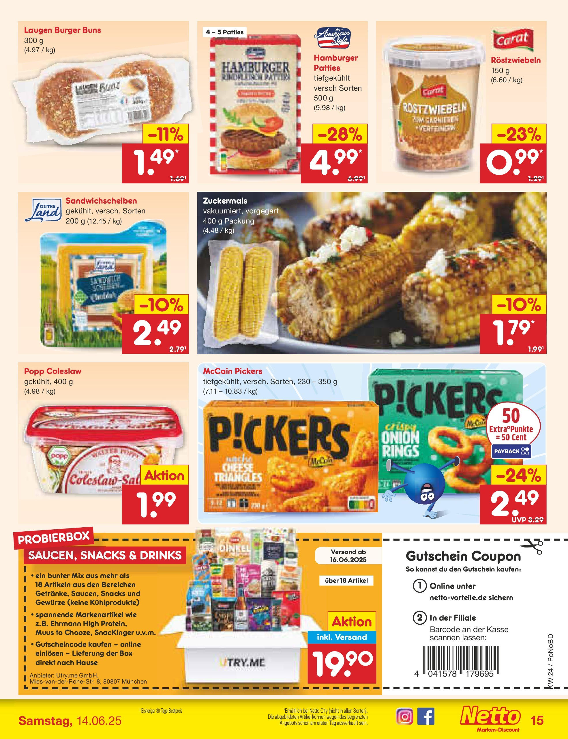 Netto Marken-Discount prospekt Selb (ab 10.06.2025) » Angebote | Seite: 19 | Produkte: Box, Burger, Gewürze, Rindfleisch Netto Marken-Discount prospekt Selb (ab 10.06.2025) » Angebote | Seite: 19 | Produkte: Box, Burger, Gewürze, Rindfleisch