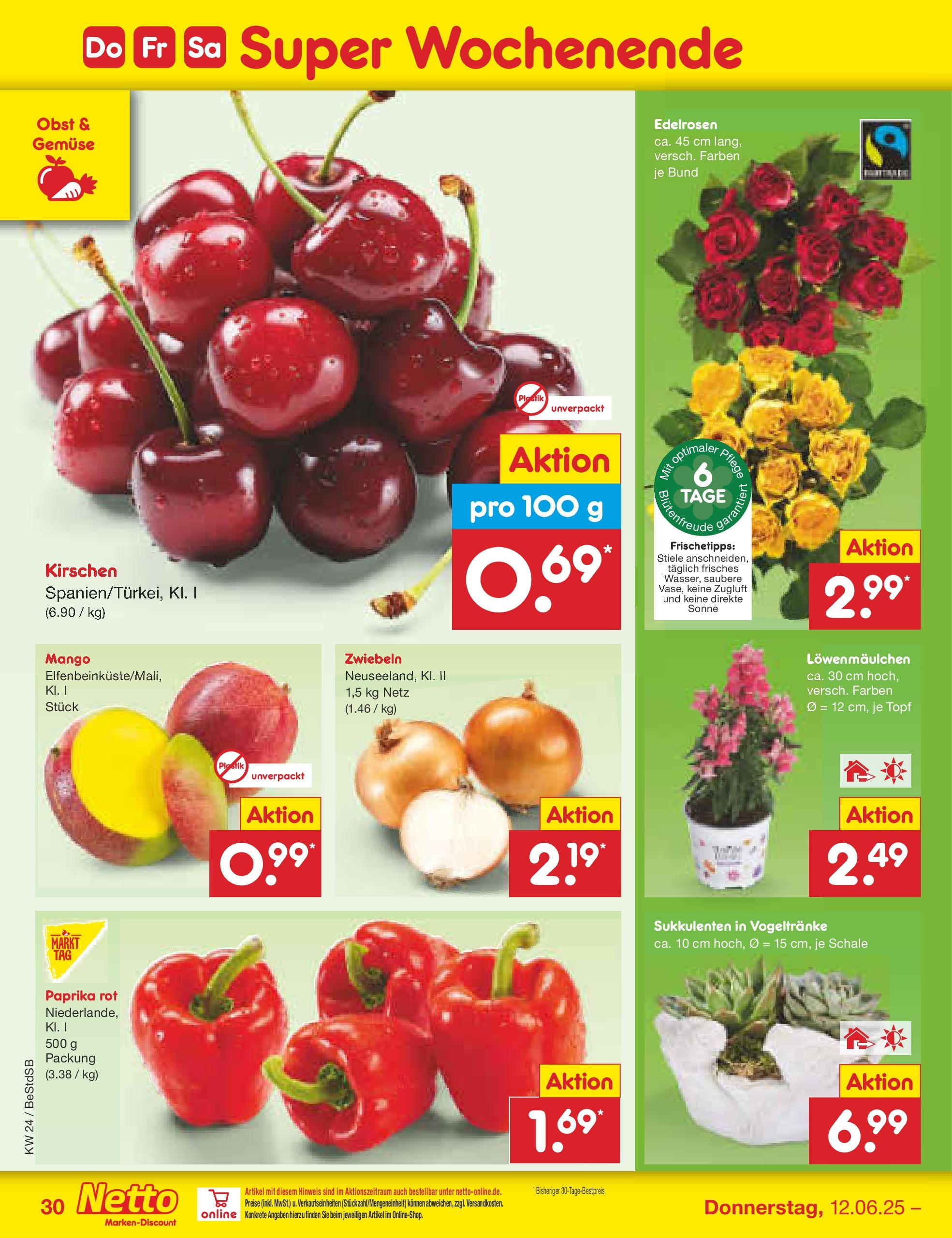 Netto Marken-Discount prospekt Berlin-Spandau (ab 10.06.2025) » Angebote | Seite: 48 | Produkte: Zwiebeln, Gemüse, Paprika, Mango Netto Marken-Discount prospekt Berlin-Spandau (ab 10.06.2025) » Angebote | Seite: 48 | Produkte: Zwiebeln, Gemüse, Paprika, Mango