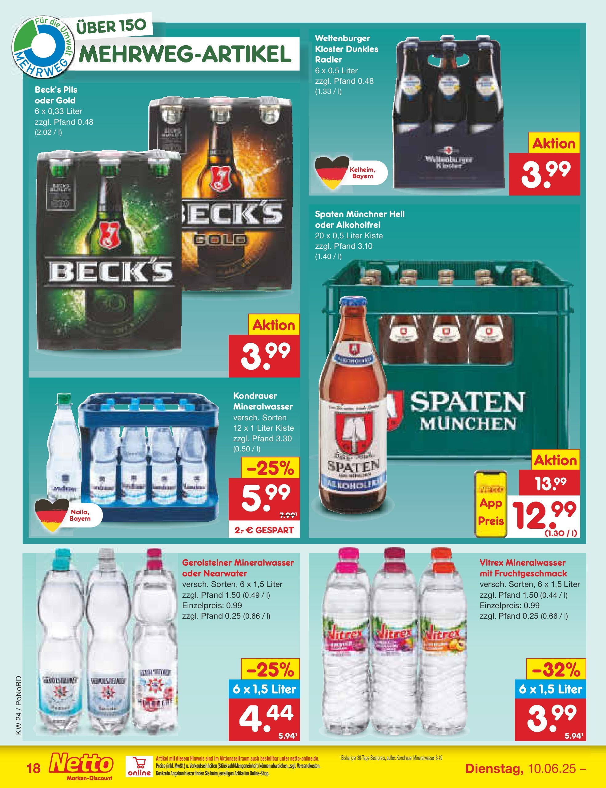 Netto Marken-Discount prospekt Selb (ab 10.06.2025) » Angebote | Seite: 26 | Produkte: Pils, Mineralwasser, Radler, Gerolsteiner Netto Marken-Discount prospekt Selb (ab 10.06.2025) » Angebote | Seite: 26 | Produkte: Pils, Mineralwasser, Radler, Gerolsteiner