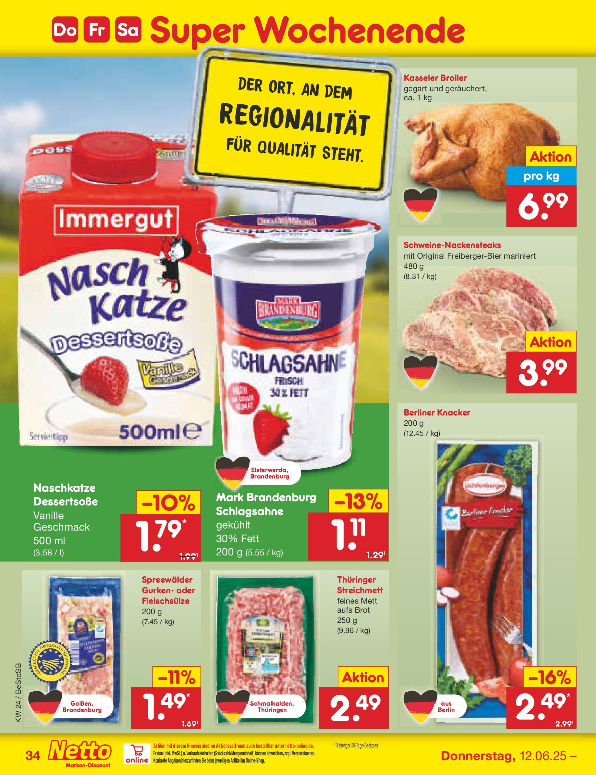 Netto Marken-Discount prospekt Berlin-Spandau (ab 10.06.2025) » Angebote | Seite: 52 | Produkte: Berliner, Schlagsahne, Brot, Gurken Netto Marken-Discount prospekt Berlin-Spandau (ab 10.06.2025) » Angebote | Seite: 52 | Produkte: Berliner, Schlagsahne, Brot, Gurken