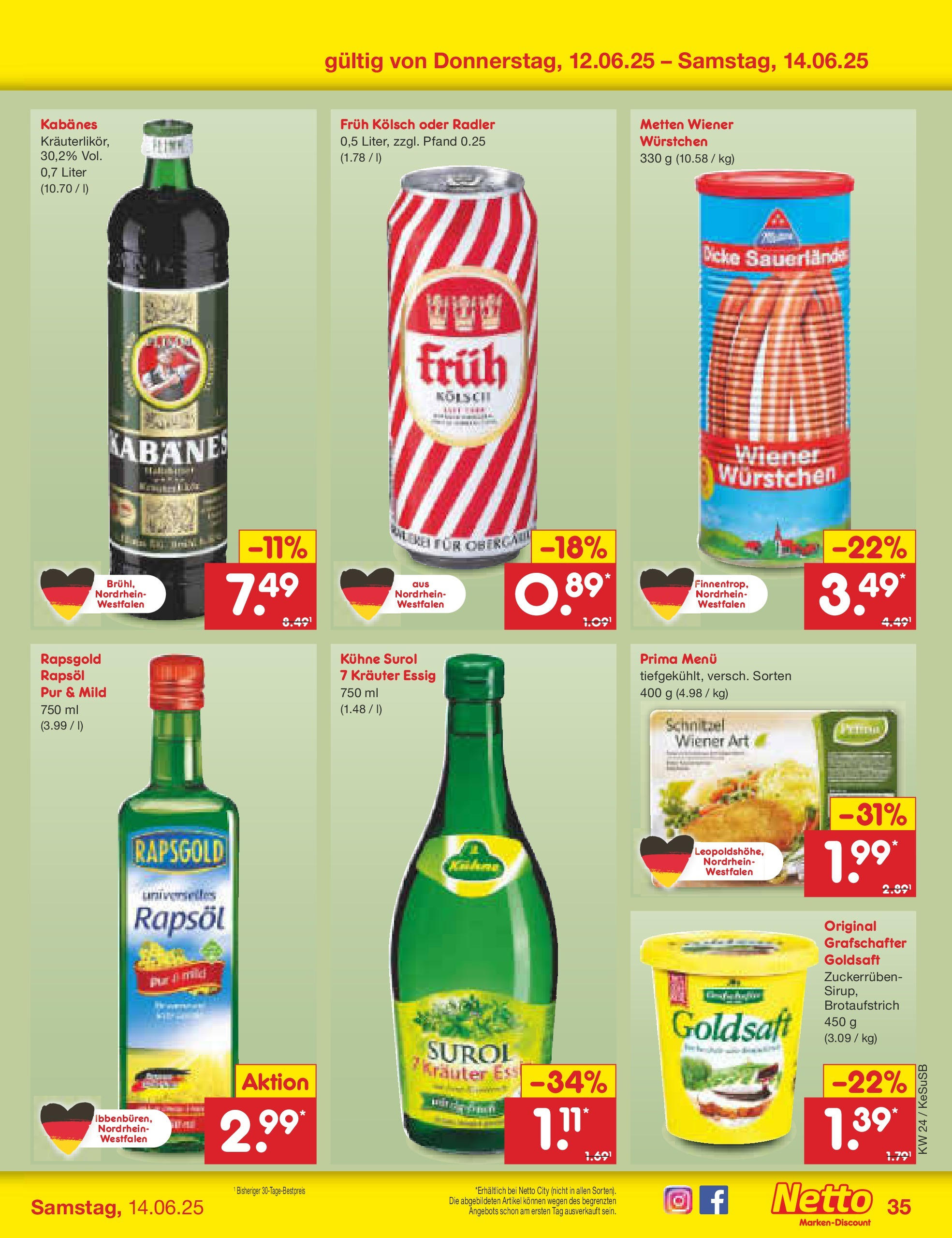 Netto Marken-Discount prospekt Kruft (ab 10.06.2025) » Angebote | Seite: 53 | Produkte: Wiener wurstchen, Essig, Rapsöl, Schnitzel Netto Marken-Discount prospekt Kruft (ab 10.06.2025) » Angebote | Seite: 53 | Produkte: Wiener wurstchen, Essig, Rapsöl, Schnitzel