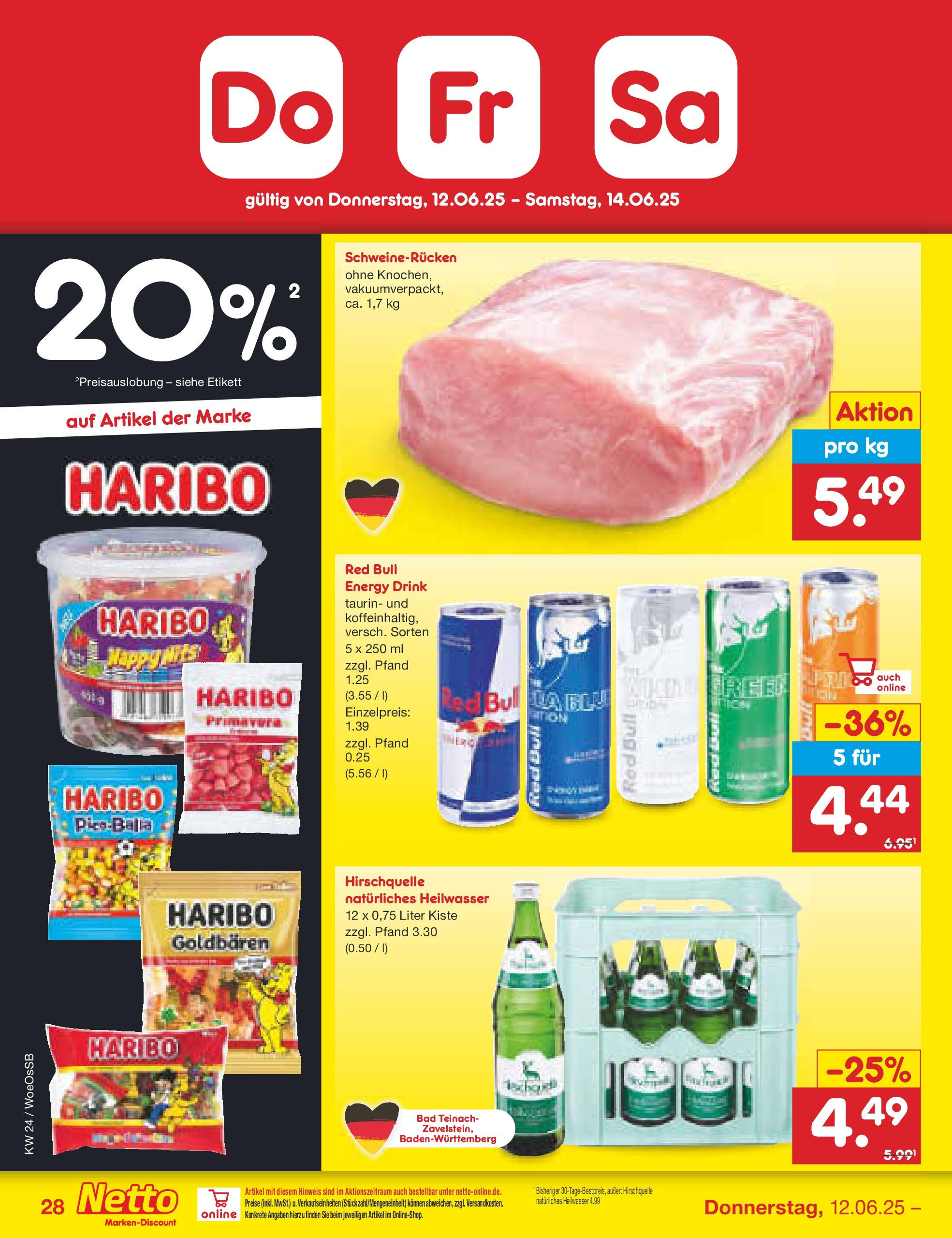 Netto Marken-Discount prospekt Gemmingen (ab 10.06.2025) » Angebote | Seite: 46 | Produkte: Red bull, Haribo, Energy, Bad Netto Marken-Discount prospekt Gemmingen (ab 10.06.2025) » Angebote | Seite: 46 | Produkte: Red bull, Haribo, Energy, Bad