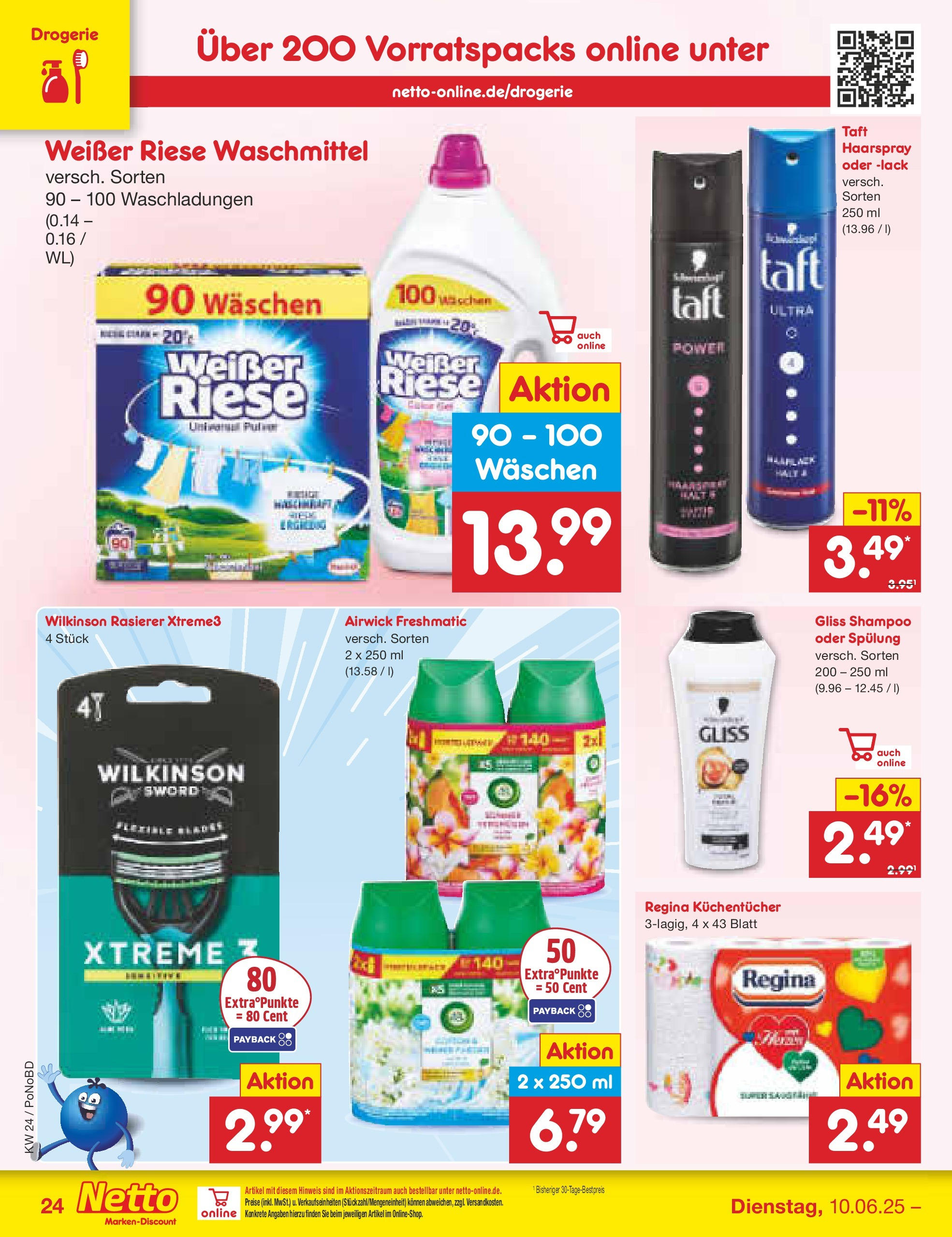 Netto Marken-Discount prospekt Selb (ab 10.06.2025) » Angebote | Seite: 40 | Produkte: Shampoo, Spülung, Haarspray, Waschmittel Netto Marken-Discount prospekt Selb (ab 10.06.2025) » Angebote | Seite: 40 | Produkte: Shampoo, Spülung, Haarspray, Waschmittel