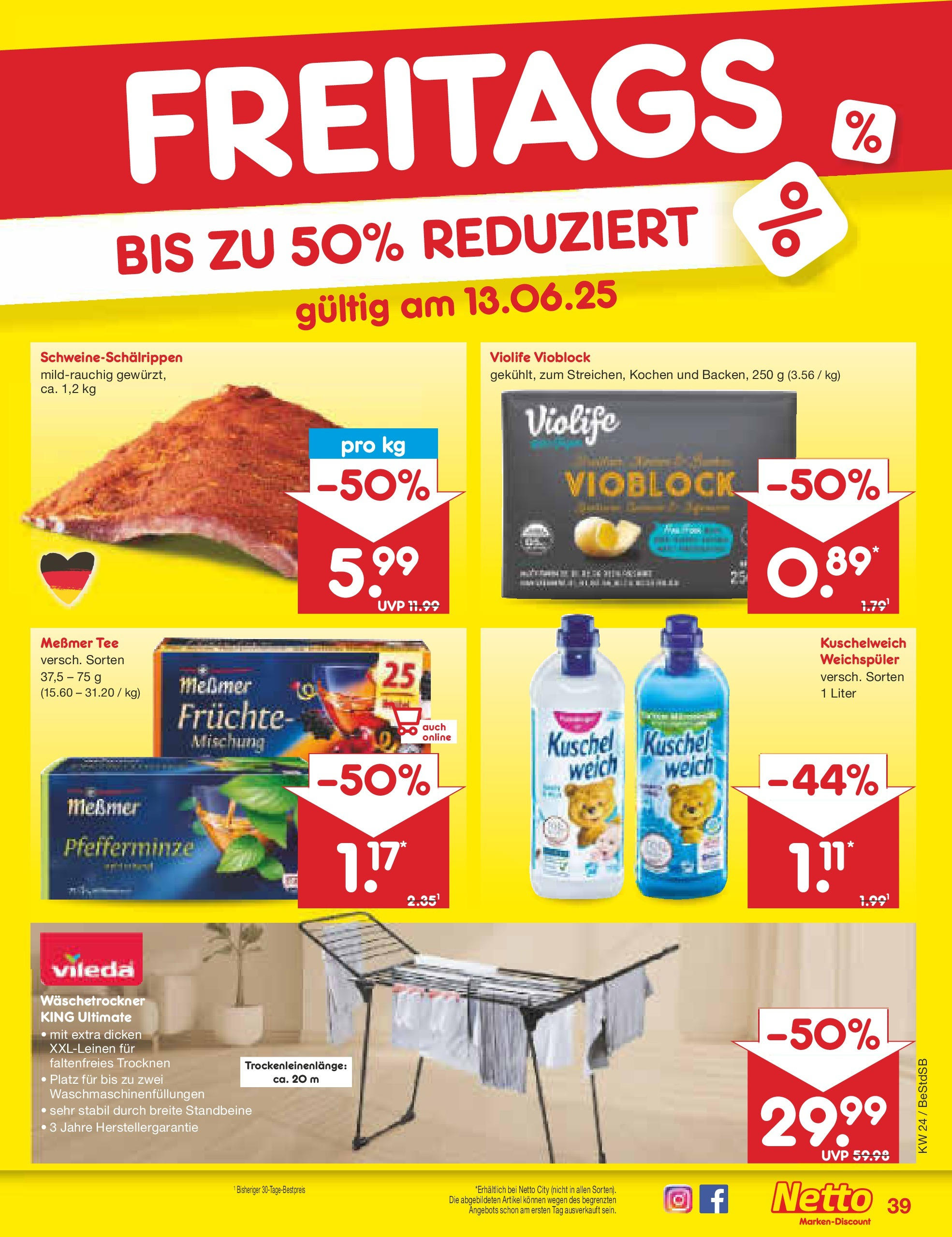 Netto Marken-Discount prospekt Berlin-Spandau (ab 10.06.2025) » Angebote | Seite: 61 | Produkte: Messmer, Kuschelweich, Weichspüler, Tee Netto Marken-Discount prospekt Berlin-Spandau (ab 10.06.2025) » Angebote | Seite: 61 | Produkte: Messmer, Kuschelweich, Weichspüler, Tee