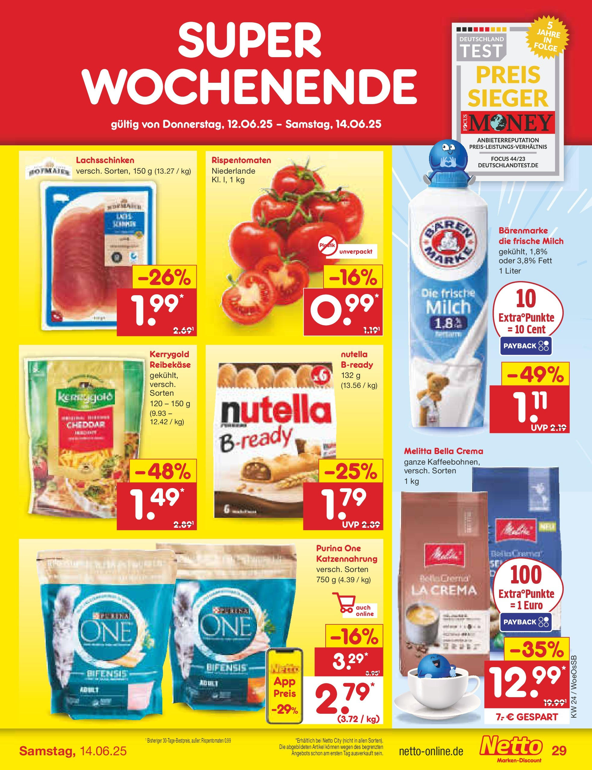 Netto Marken-Discount prospekt Gemmingen (ab 10.06.2025) » Angebote | Seite: 47 | Produkte: Purina one, Milch, Nutella, Reibekase Netto Marken-Discount prospekt Gemmingen (ab 10.06.2025) » Angebote | Seite: 47 | Produkte: Purina one, Milch, Nutella, Reibekase