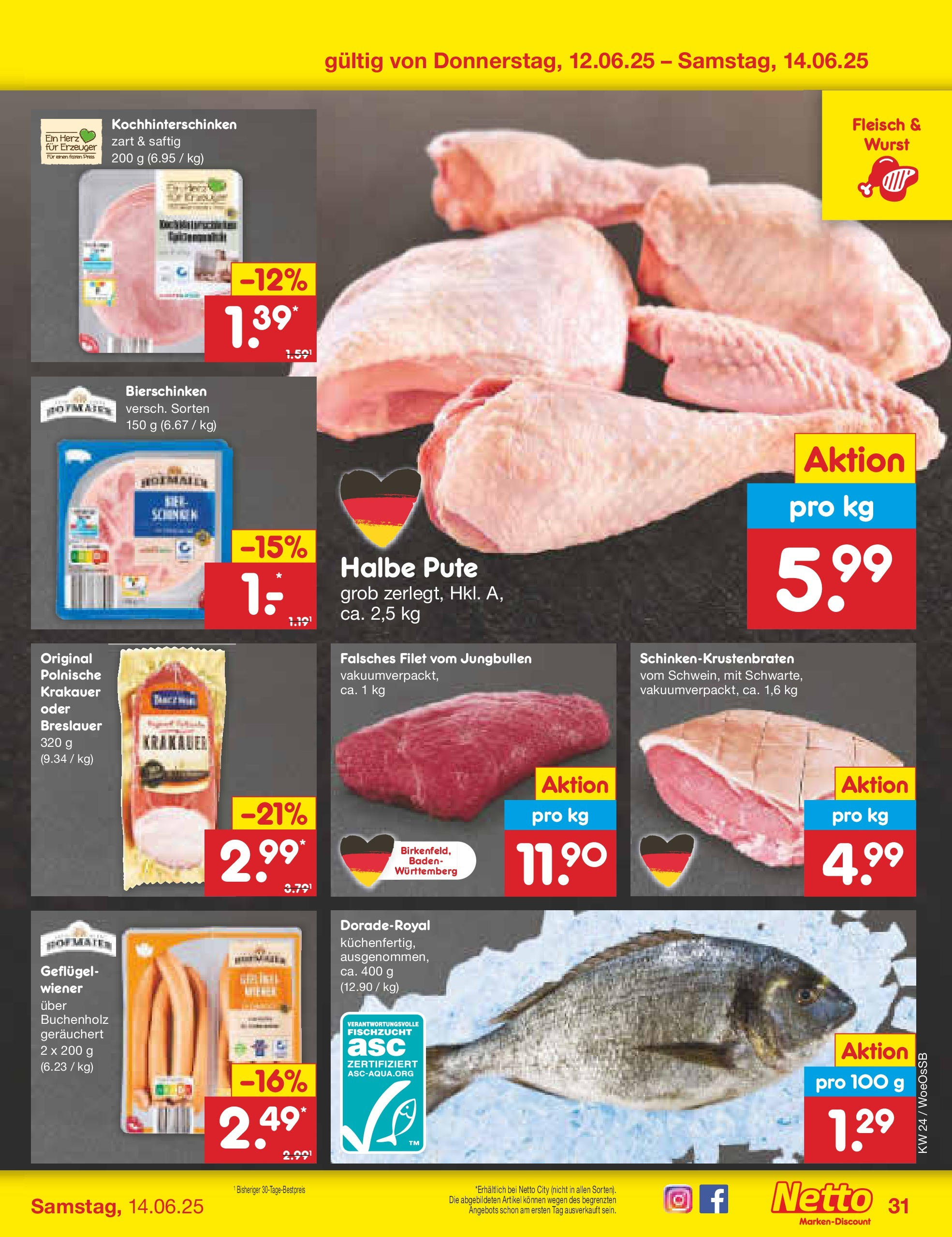 Netto Marken-Discount prospekt Gemmingen (ab 10.06.2025) » Angebote | Seite: 49 | Produkte: Pute, Wurst, Fleisch Netto Marken-Discount prospekt Gemmingen (ab 10.06.2025) » Angebote | Seite: 49 | Produkte: Pute, Wurst, Fleisch