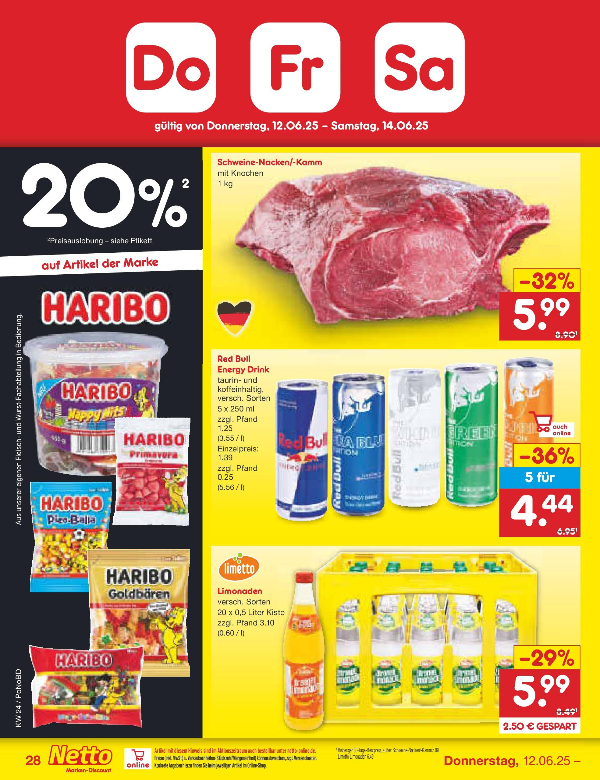 Netto Marken-Discount prospekt Selb (ab 10.06.2025) » Angebote | Seite: 46 | Produkte: Red bull, Haribo, Energy, Fleisch Netto Marken-Discount prospekt Selb (ab 10.06.2025) » Angebote | Seite: 46 | Produkte: Red bull, Haribo, Energy, Fleisch