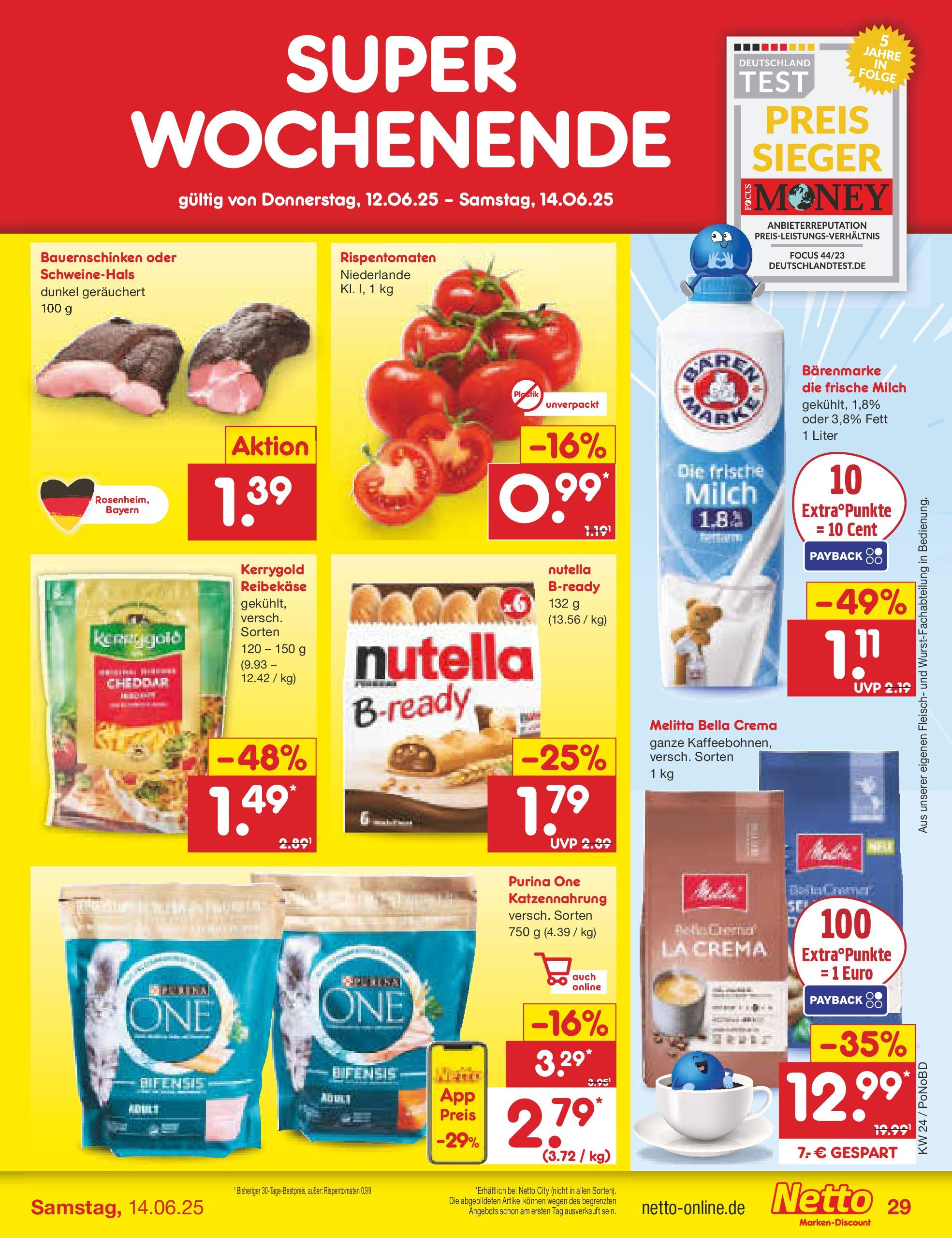 Netto Marken-Discount prospekt Selb (ab 10.06.2025) » Angebote | Seite: 47 | Produkte: Purina one, Melitta, Nutella, Fleisch Netto Marken-Discount prospekt Selb (ab 10.06.2025) » Angebote | Seite: 47 | Produkte: Purina one, Melitta, Nutella, Fleisch