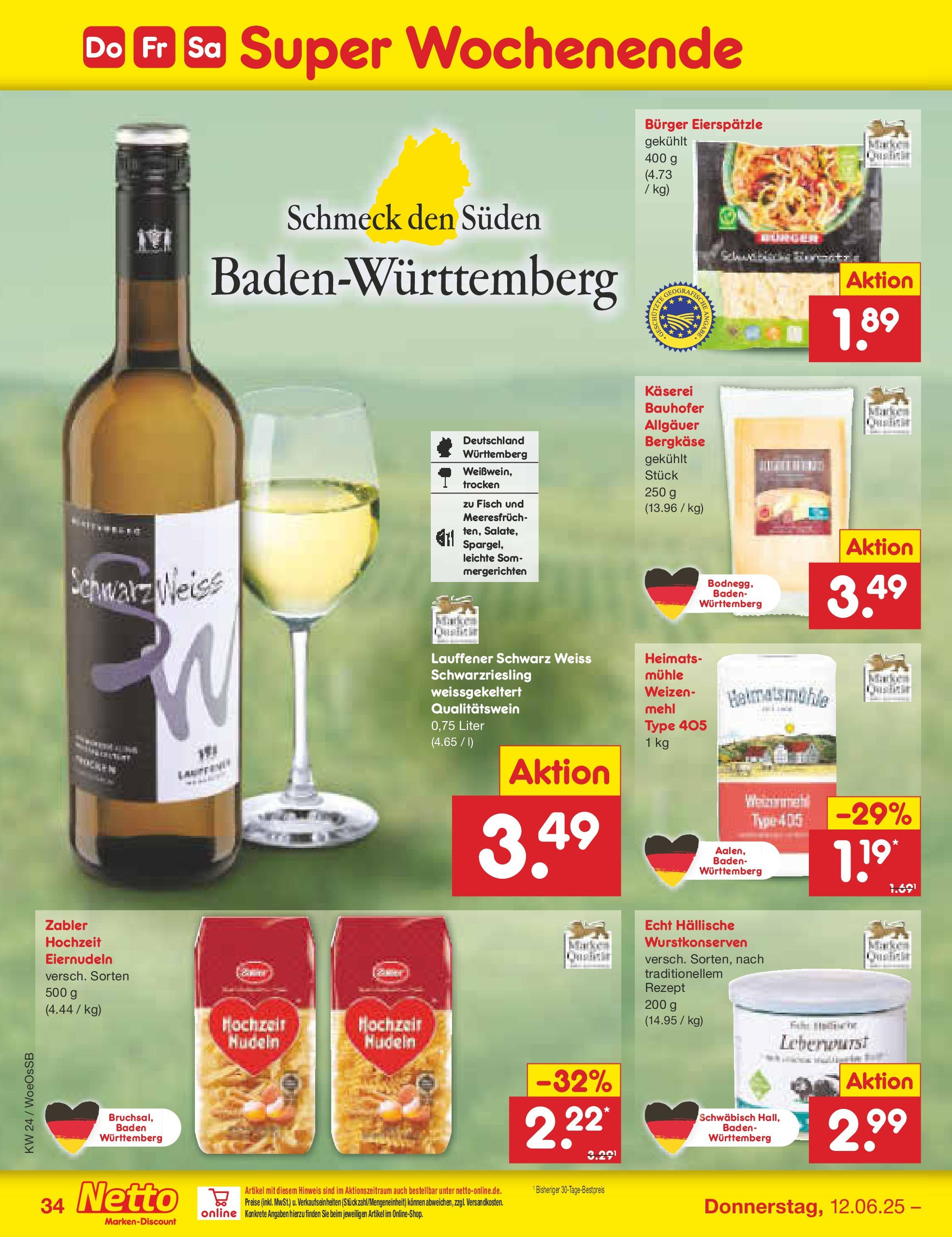 Netto Marken-Discount prospekt Gemmingen (ab 10.06.2025) » Angebote | Seite: 52 | Produkte: Mehl, Burger, Weizenmehl, Fisch Netto Marken-Discount prospekt Gemmingen (ab 10.06.2025) » Angebote | Seite: 52 | Produkte: Mehl, Burger, Weizenmehl, Fisch