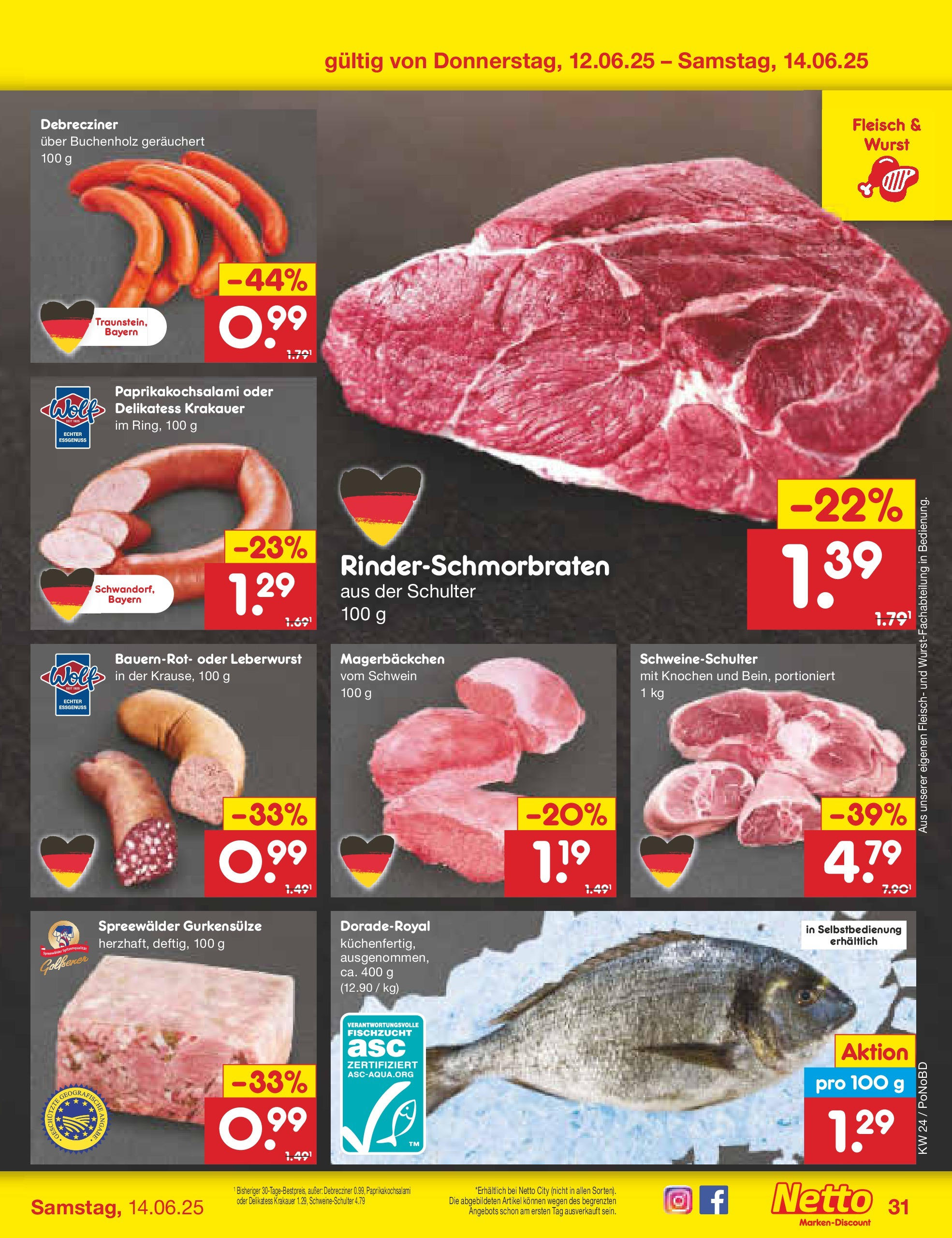 Netto Marken-Discount prospekt Selb (ab 10.06.2025) » Angebote | Seite: 49 | Produkte: Wurst, Salami, Fleisch Netto Marken-Discount prospekt Selb (ab 10.06.2025) » Angebote | Seite: 49 | Produkte: Wurst, Salami, Fleisch