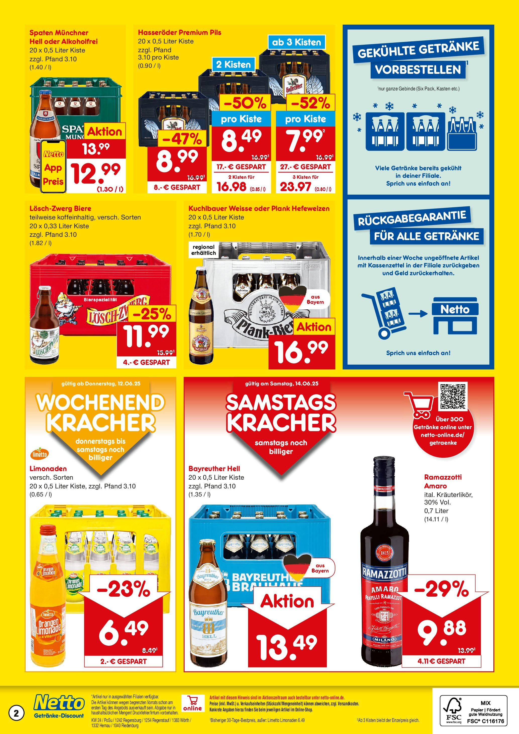 Netto Marken-Discount prospekt Wörth-Donau	 (ab 10.06.2025) » Angebote | Seite: 2 | Produkte: Orangen, Limonade, Hasseröder, Ramazzotti