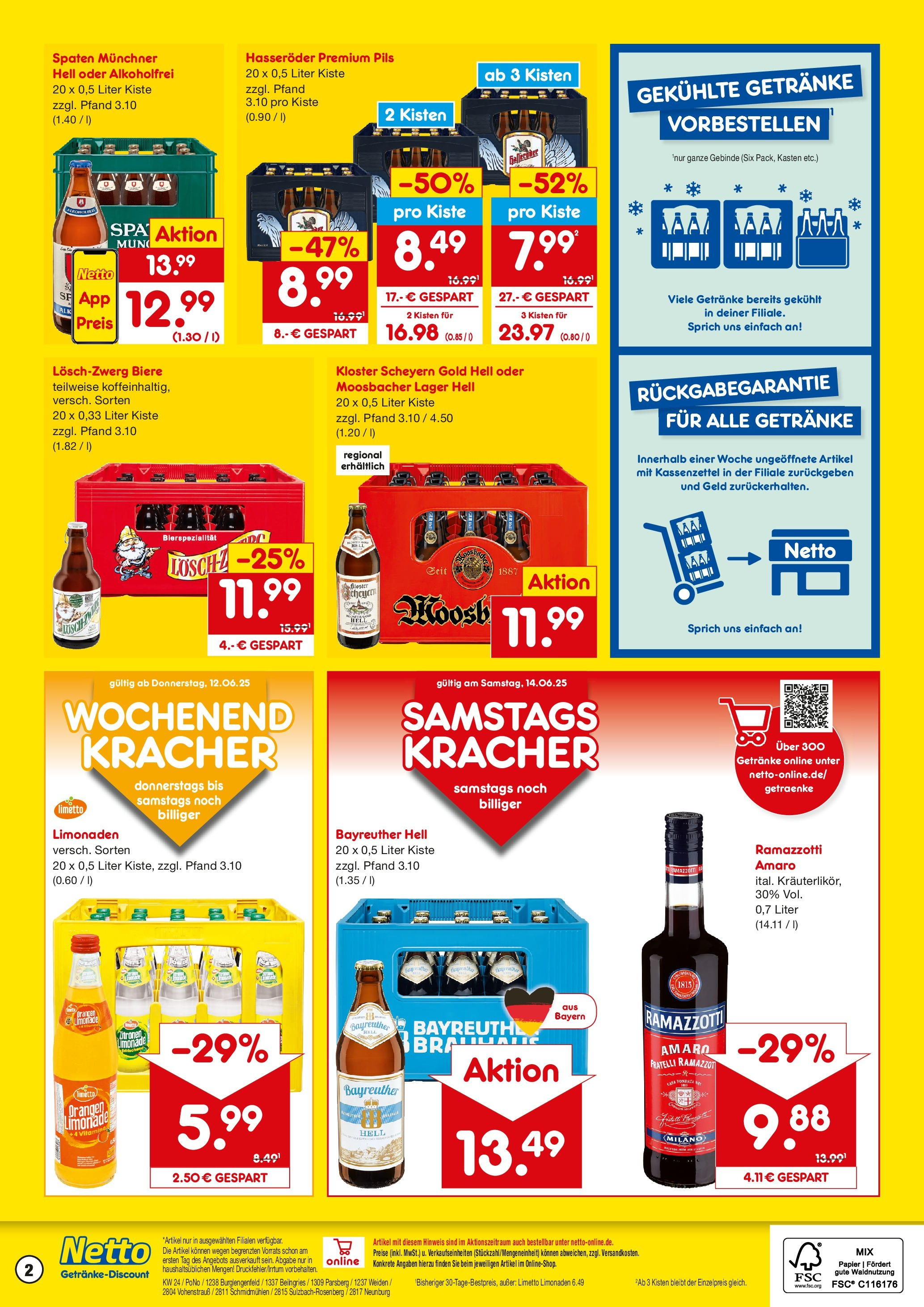 Netto Marken-Discount prospekt Burglengenfeld	 (ab 10.06.2025) » Angebote | Seite: 2 | Produkte: Bayreuther hell, Limonade, Ramazzotti, Zitronen