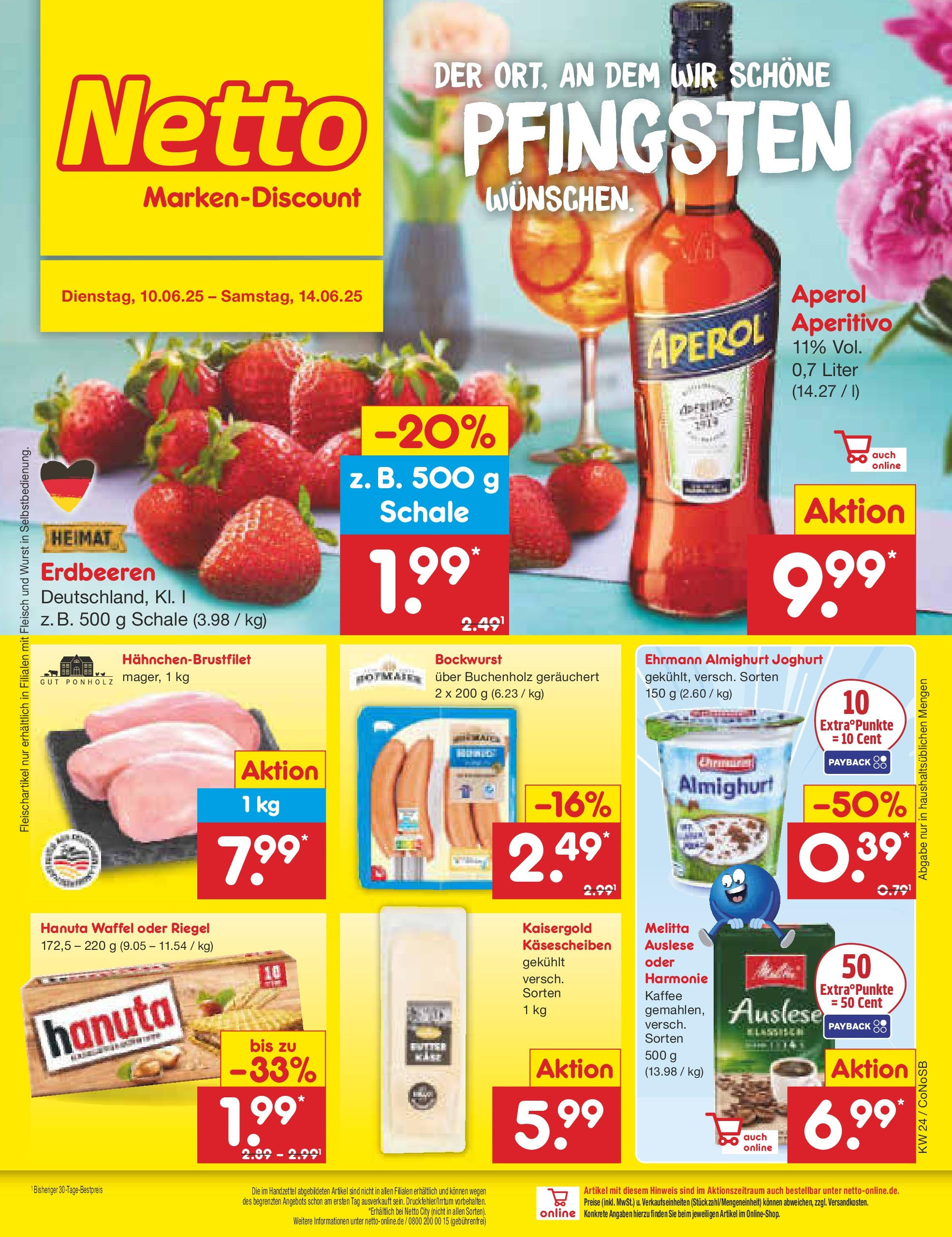 Netto Marken-Discount prospekt Kloster Lehnin (ab 10.06.2025) » Angebote | Seite: 1 | Produkte: Melitta, Joghurt, Wurst, Erdbeeren Netto Marken-Discount prospekt Kloster Lehnin (ab 10.06.2025) » Angebote | Seite: 1 | Produkte: Melitta, Joghurt, Wurst, Erdbeeren