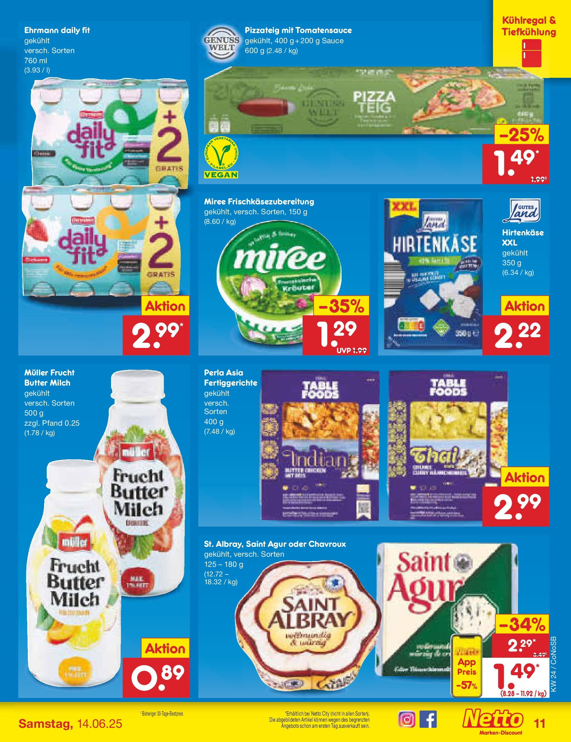 Netto Marken-Discount prospekt Kloster Lehnin (ab 10.06.2025) » Angebote | Seite: 11 | Produkte: Feta, Milch, Butter, Fertiggerichte Netto Marken-Discount prospekt Kloster Lehnin (ab 10.06.2025) » Angebote | Seite: 11 | Produkte: Feta, Milch, Butter, Fertiggerichte