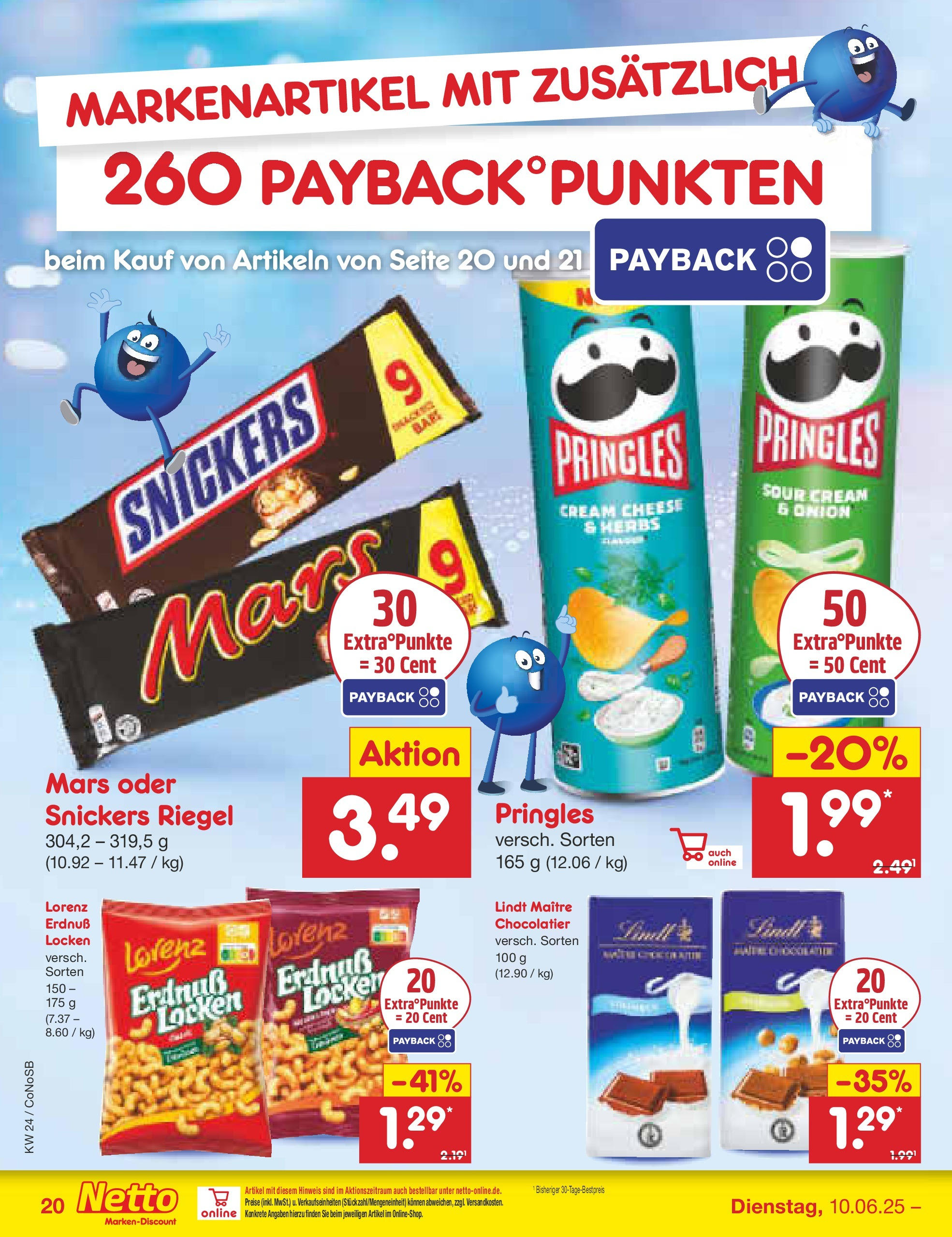 Netto Marken-Discount prospekt Kloster Lehnin (ab 10.06.2025) » Angebote | Seite: 32 | Produkte: Snickers, Mars, Pringles, Chips Netto Marken-Discount prospekt Kloster Lehnin (ab 10.06.2025) » Angebote | Seite: 32 | Produkte: Snickers, Mars, Pringles, Chips