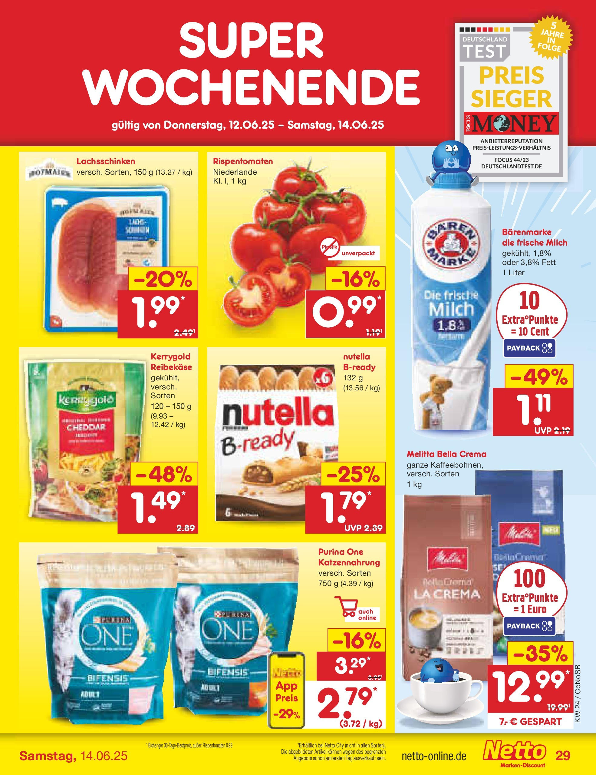 Netto Marken-Discount prospekt Kloster Lehnin (ab 10.06.2025) » Angebote | Seite: 47 | Produkte: Purina one, Melitta, Milch, Nutella Netto Marken-Discount prospekt Kloster Lehnin (ab 10.06.2025) » Angebote | Seite: 47 | Produkte: Purina one, Melitta, Milch, Nutella
