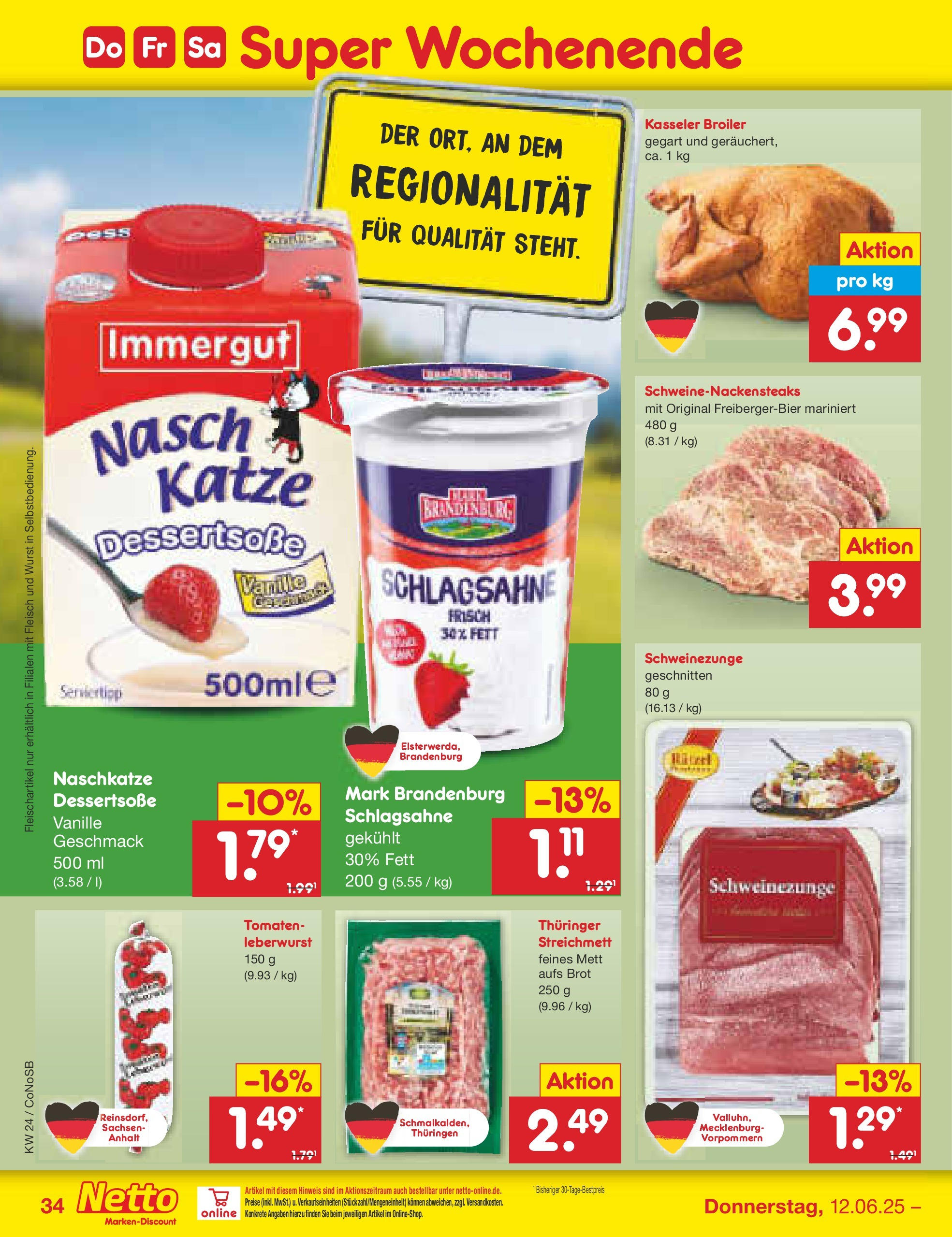 Netto Marken-Discount prospekt Kloster Lehnin (ab 10.06.2025) » Angebote | Seite: 52 | Produkte: Schlagsahne, Wurst, Brot, Fleisch Netto Marken-Discount prospekt Kloster Lehnin (ab 10.06.2025) » Angebote | Seite: 52 | Produkte: Schlagsahne, Wurst, Brot, Fleisch