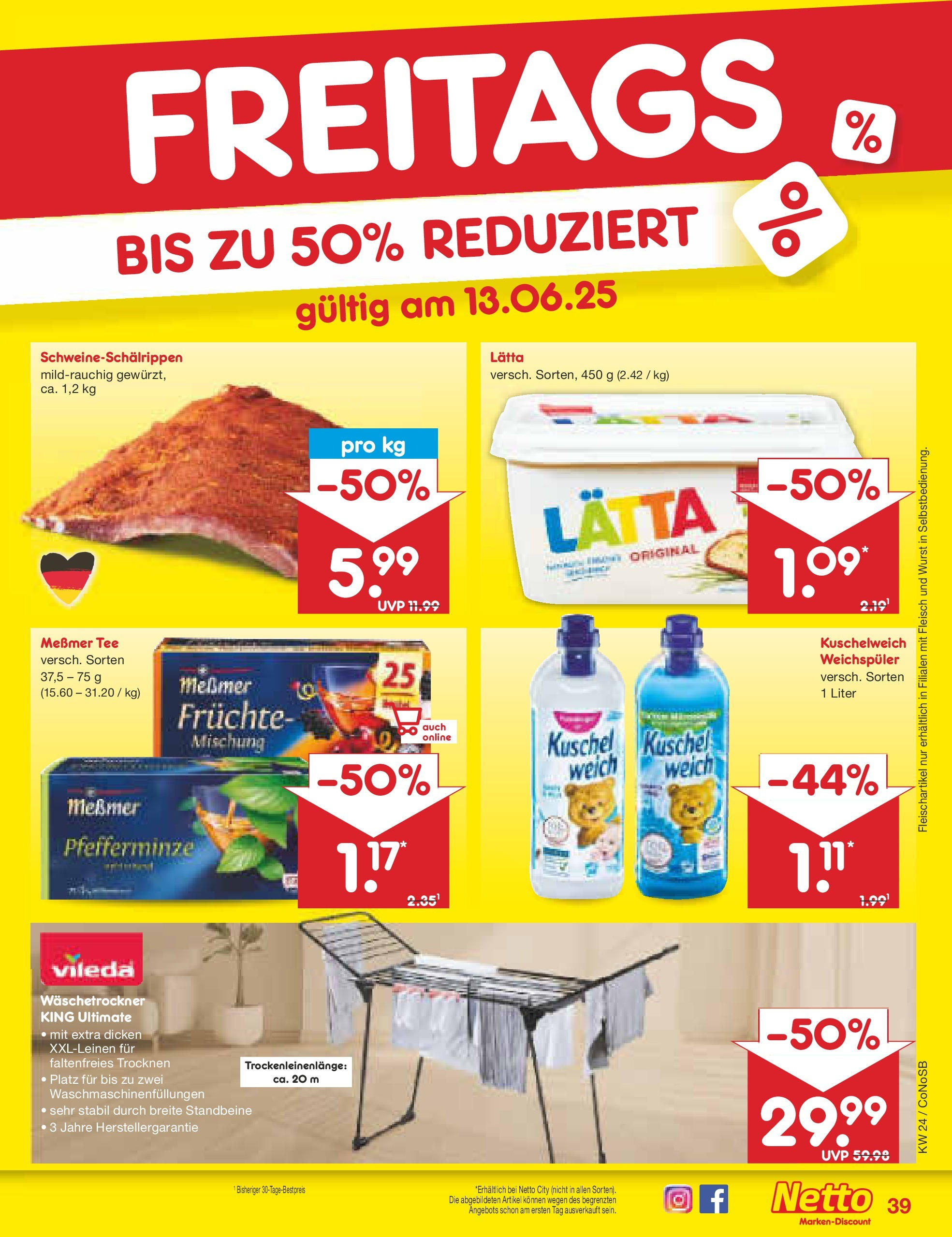 Netto Marken-Discount prospekt Kloster Lehnin (ab 10.06.2025) » Angebote | Seite: 61 | Produkte: Kuschelweich, Wurst, Tee, Fleisch Netto Marken-Discount prospekt Kloster Lehnin (ab 10.06.2025) » Angebote | Seite: 61 | Produkte: Kuschelweich, Wurst, Tee, Fleisch