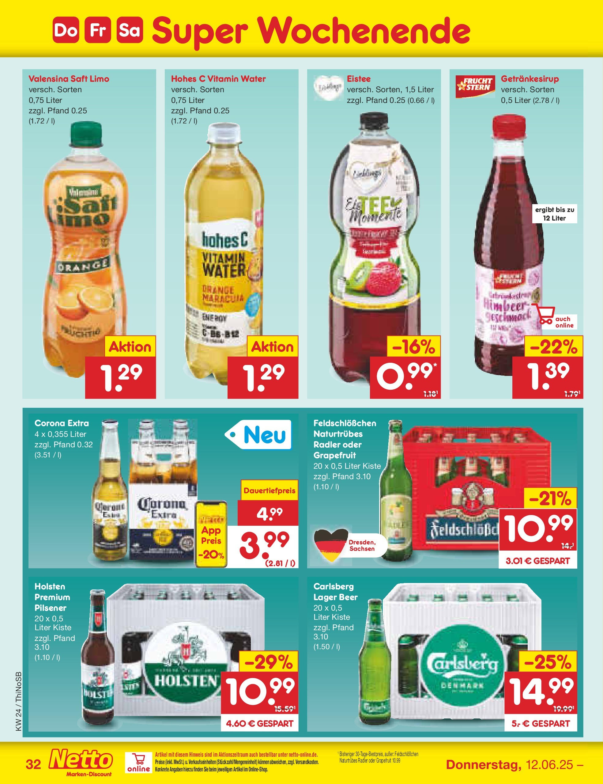 Netto Marken-Discount prospekt Spremberg (ab 10.06.2025) » Angebote | Seite: 50 | Produkte: Carlsberg, Holsten, Grapefruit, Saft Netto Marken-Discount prospekt Spremberg (ab 10.06.2025) » Angebote | Seite: 50 | Produkte: Carlsberg, Holsten, Grapefruit, Saft