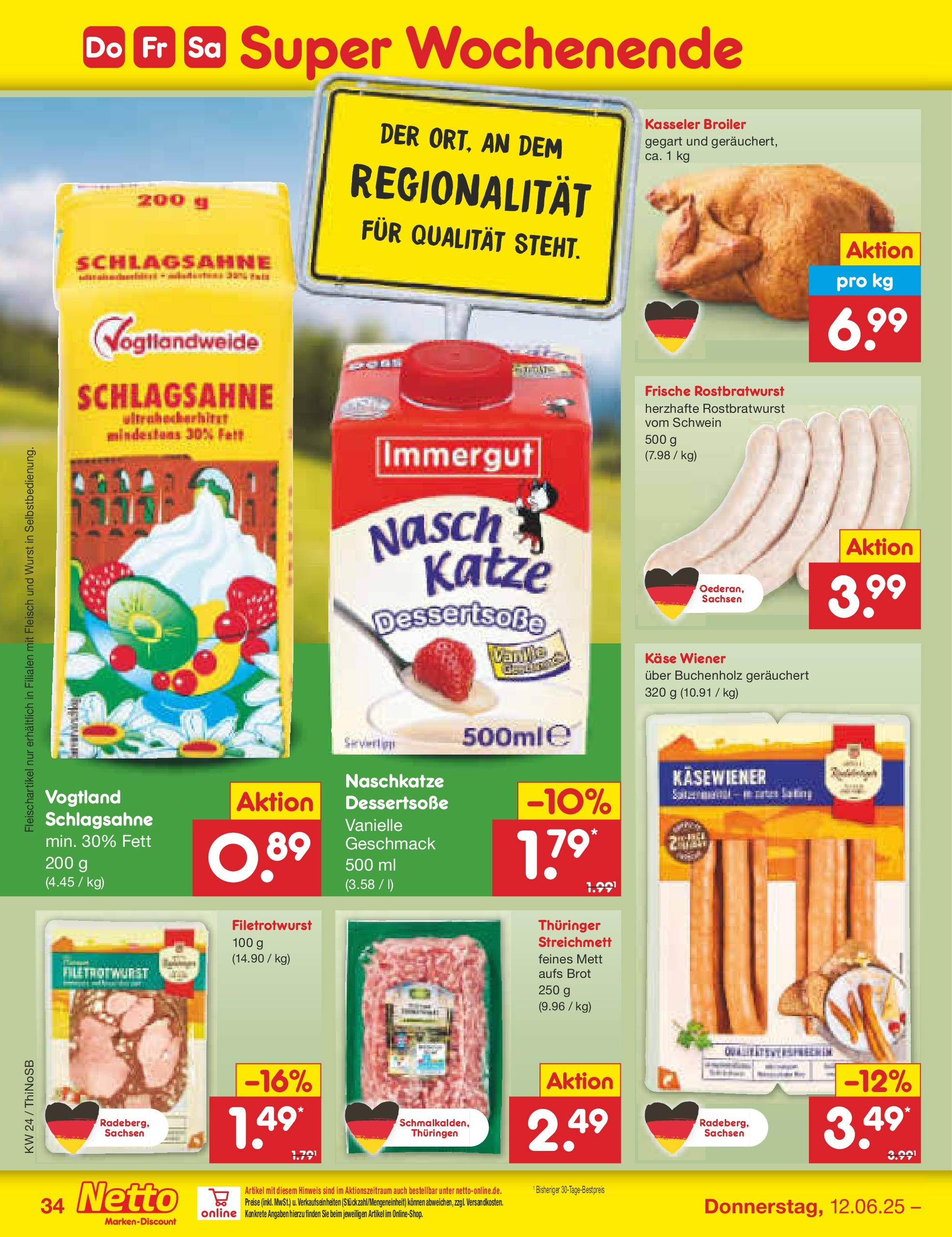 Netto Marken-Discount prospekt Spremberg (ab 10.06.2025) » Angebote | Seite: 52 | Produkte: Schlagsahne, Wurst, Brot, Fleisch Netto Marken-Discount prospekt Spremberg (ab 10.06.2025) » Angebote | Seite: 52 | Produkte: Schlagsahne, Wurst, Brot, Fleisch