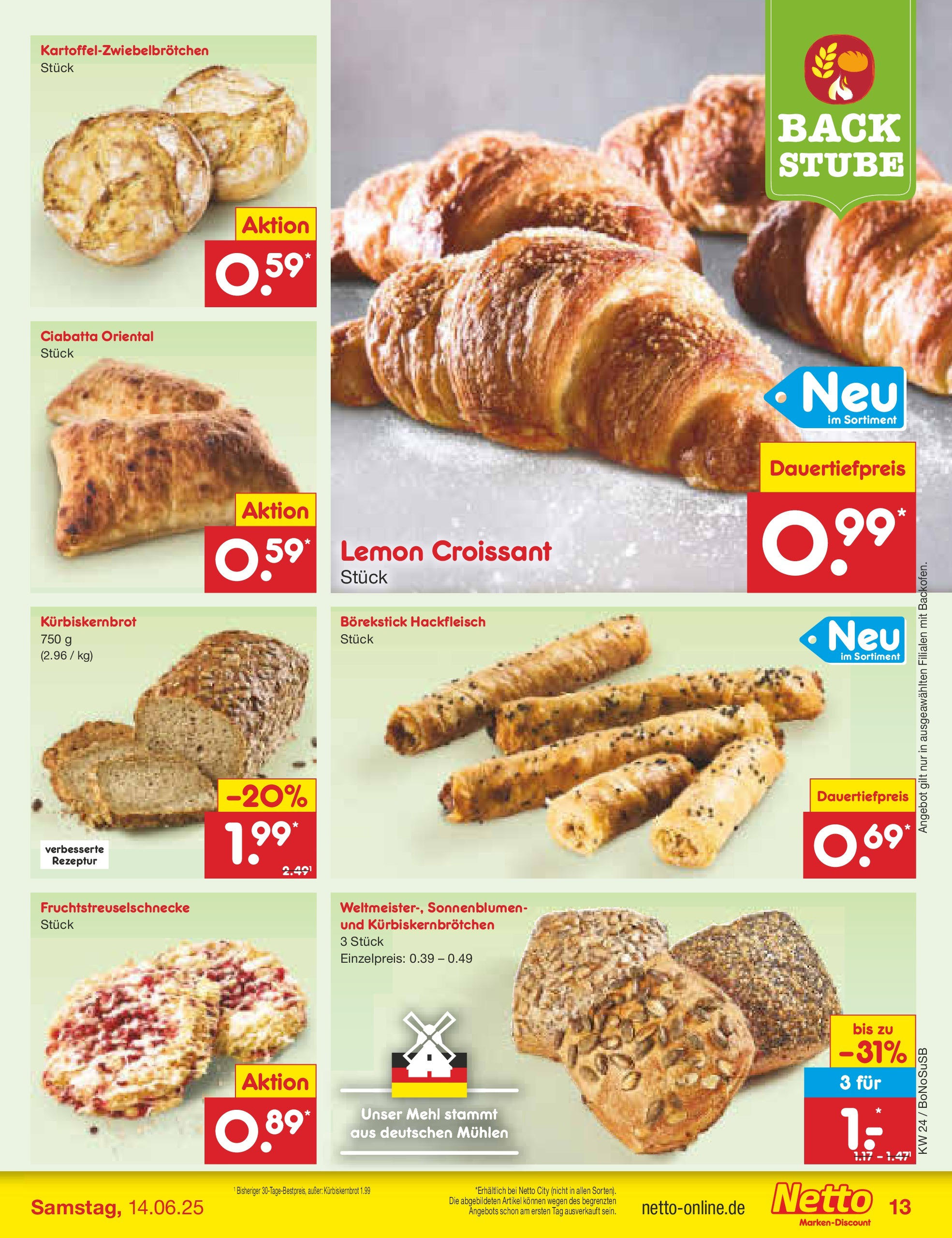 Netto Marken-Discount prospekt Stadtlohn (ab 10.06.2025) » Angebote | Seite: 15 | Produkte: Mehl, Croissant, Hackfleisch Netto Marken-Discount prospekt Stadtlohn (ab 10.06.2025) » Angebote | Seite: 15 | Produkte: Mehl, Croissant, Hackfleisch