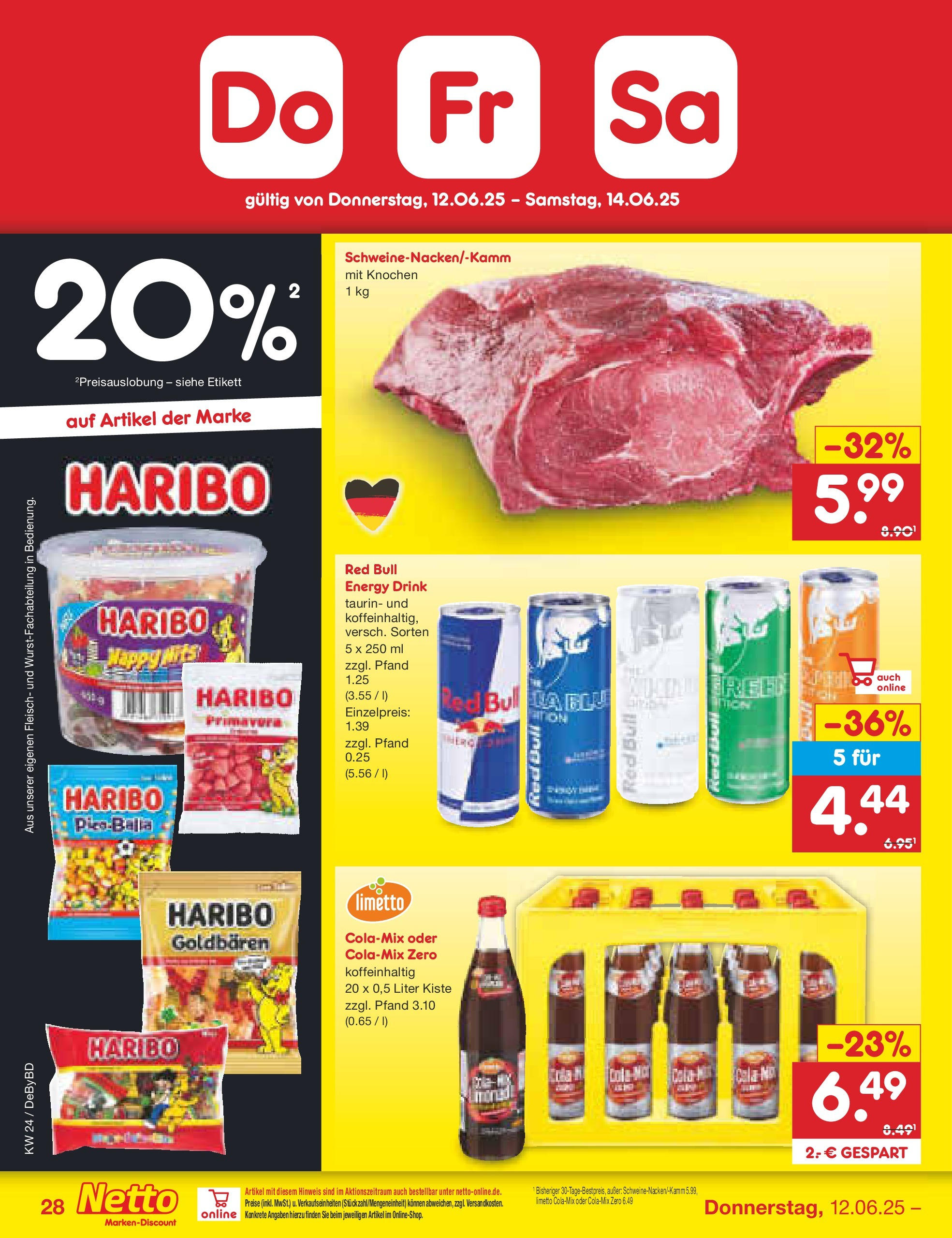 Netto Marken-Discount - Netto: Wochenangebote (ab 10.06.2025) » Angebote | Seite: 46 | Produkte: Haribo, Cola, Energy, Fleisch Netto Marken-Discount - Netto: Wochenangebote (ab 10.06.2025) » Angebote | Seite: 46 | Produkte: Haribo, Cola, Energy, Fleisch