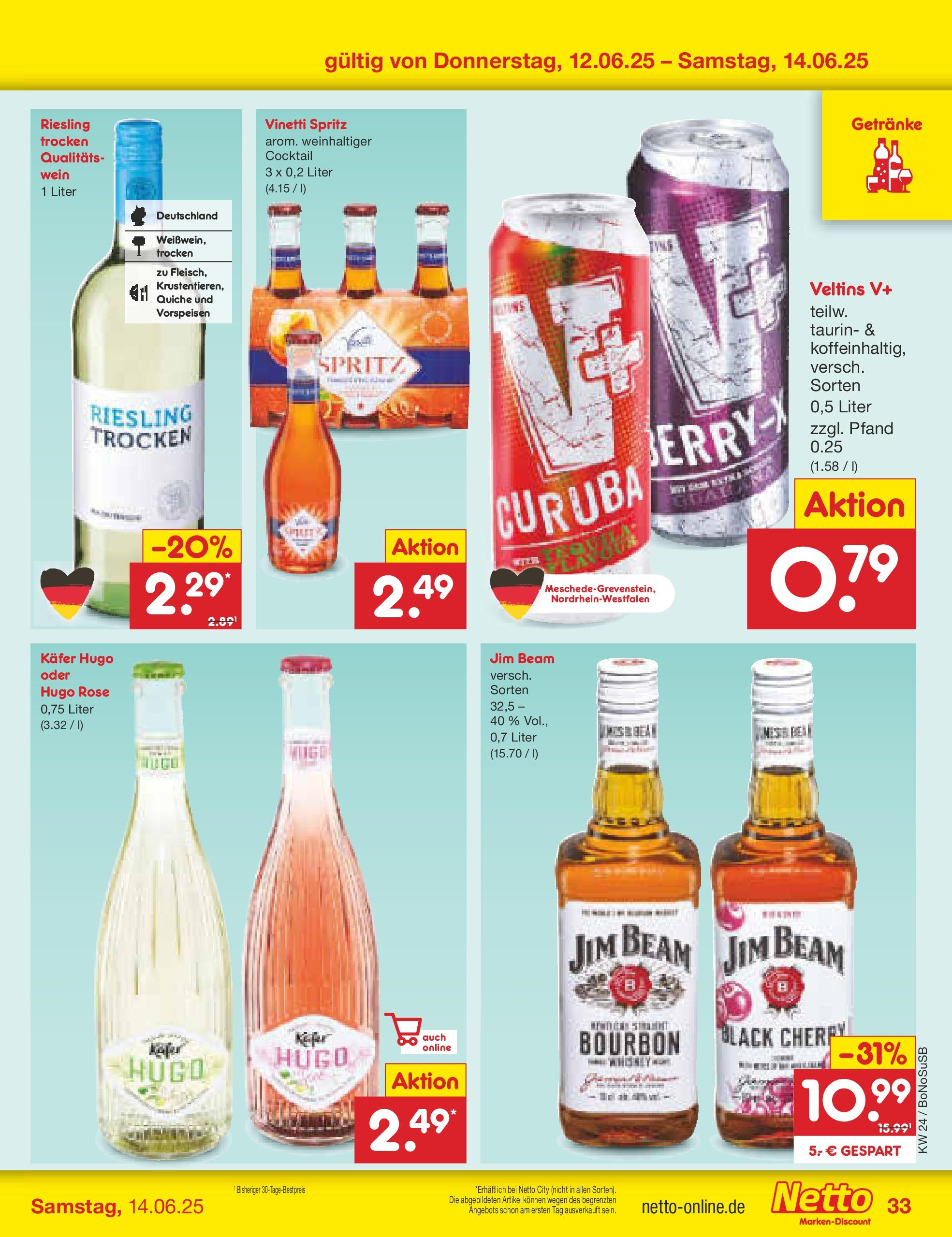 Netto Marken-Discount prospekt Stadtlohn (ab 10.06.2025) » Angebote | Seite: 51 | Produkte: Jim beam, Bourbon, Whiskey, Veltins Netto Marken-Discount prospekt Stadtlohn (ab 10.06.2025) » Angebote | Seite: 51 | Produkte: Jim beam, Bourbon, Whiskey, Veltins